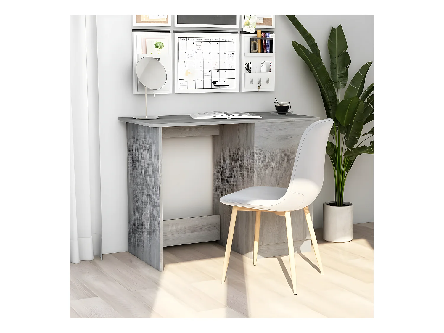 Bureau Sonoma gris 100x50x76 cm Bois d'ingénierie