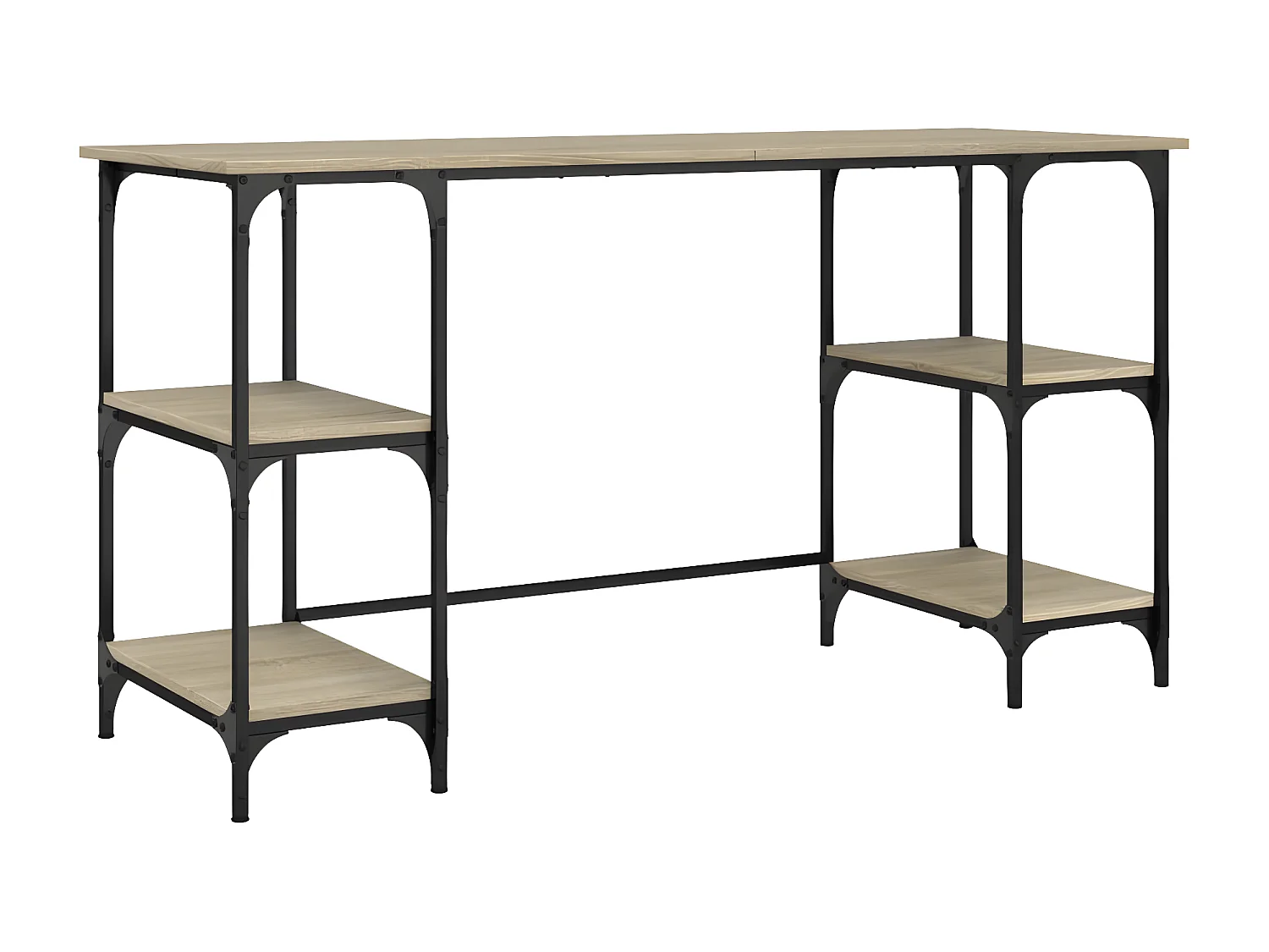 Escritorio metal madera de ingeniería roble Sonoma 140x50x75 cm