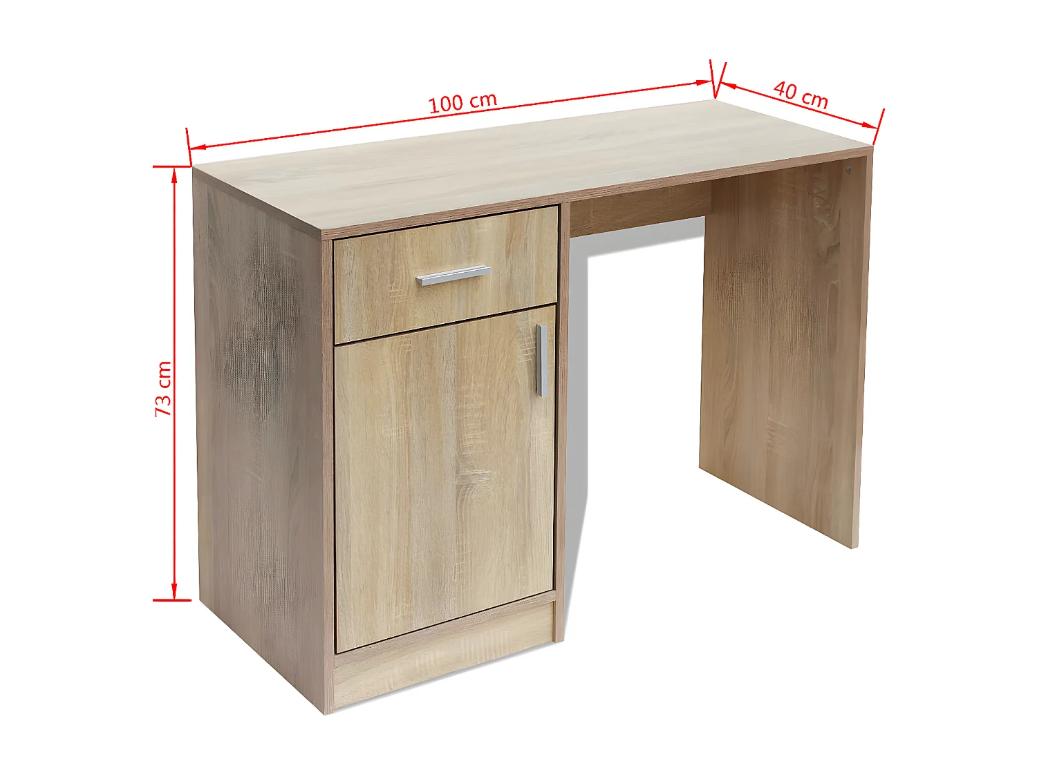 Bureau avec tiroir et placard 100 x 40 x 73 cm Chêne