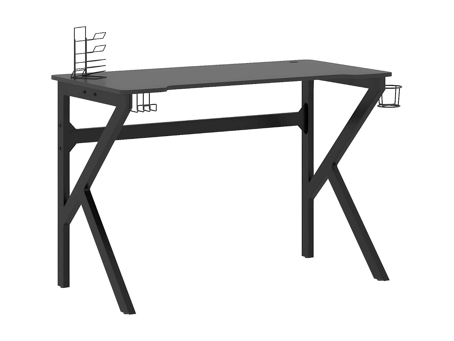 Gamingbureau met K-vormige poten 110x60x75 cm zwart