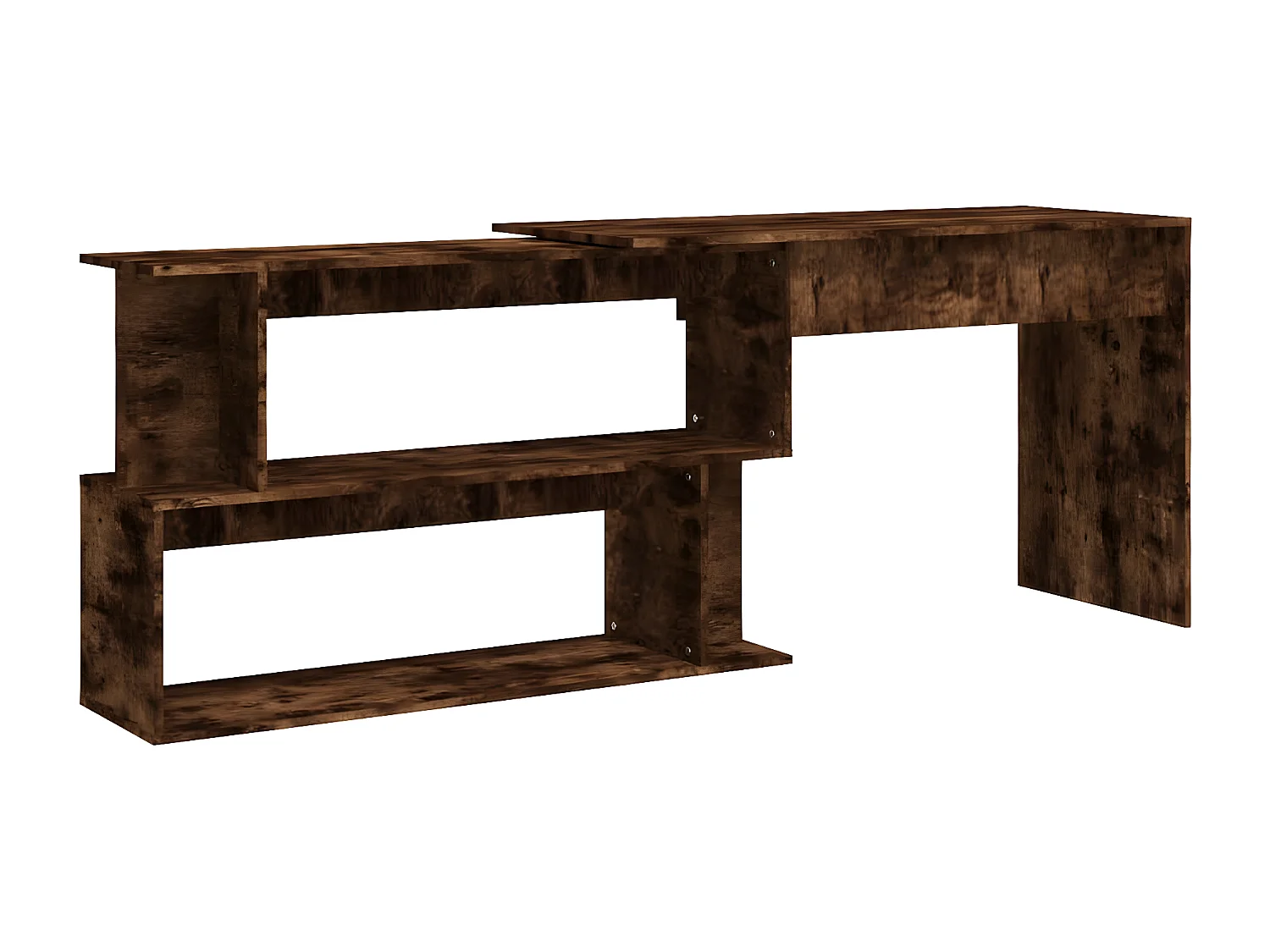 Hoekbureau 200x50x76 cm bewerkt hout gerookt eikenkleur