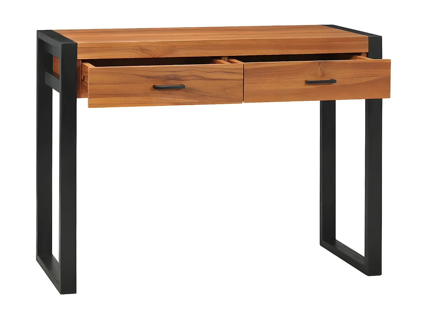 Escritorio con 2 cajones madera reciclada de teca 100x40x75 cm