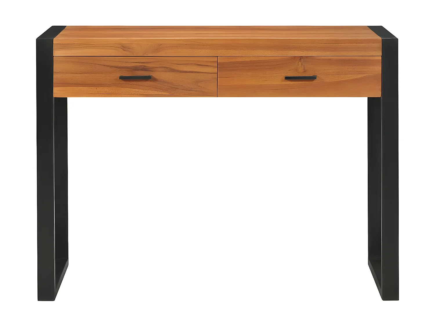 Escritorio con 2 cajones madera reciclada de teca 100x40x75 cm