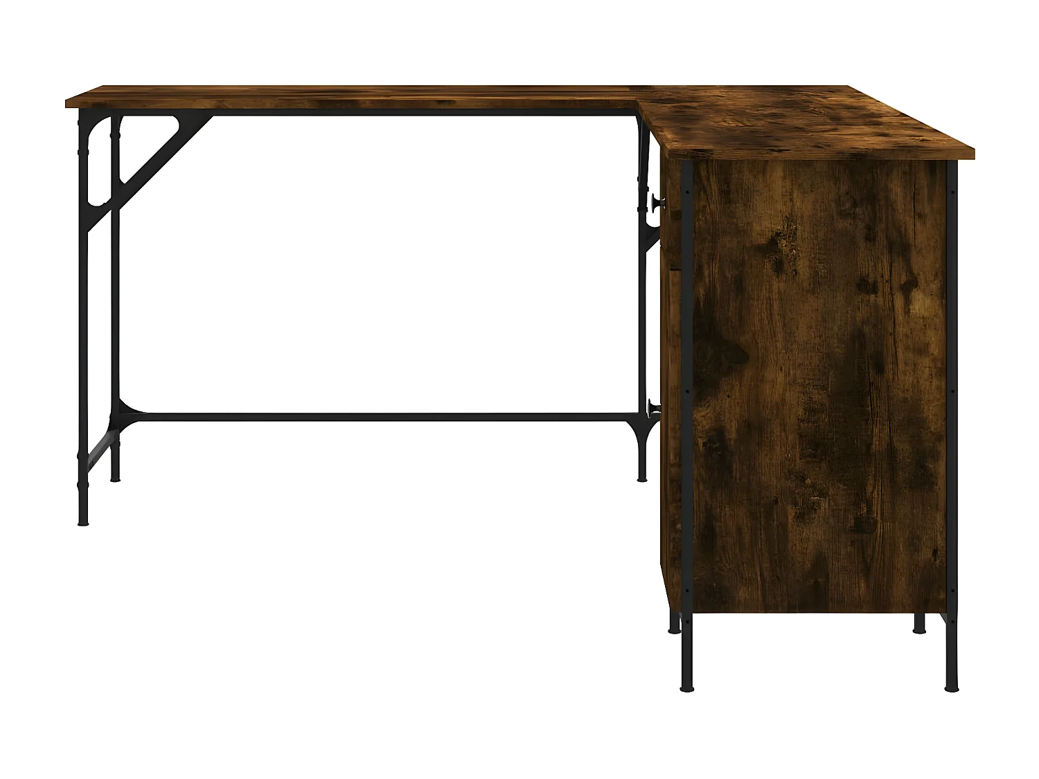 Bureau chêne fumé 141x141x75 cm bois d'ingénierie