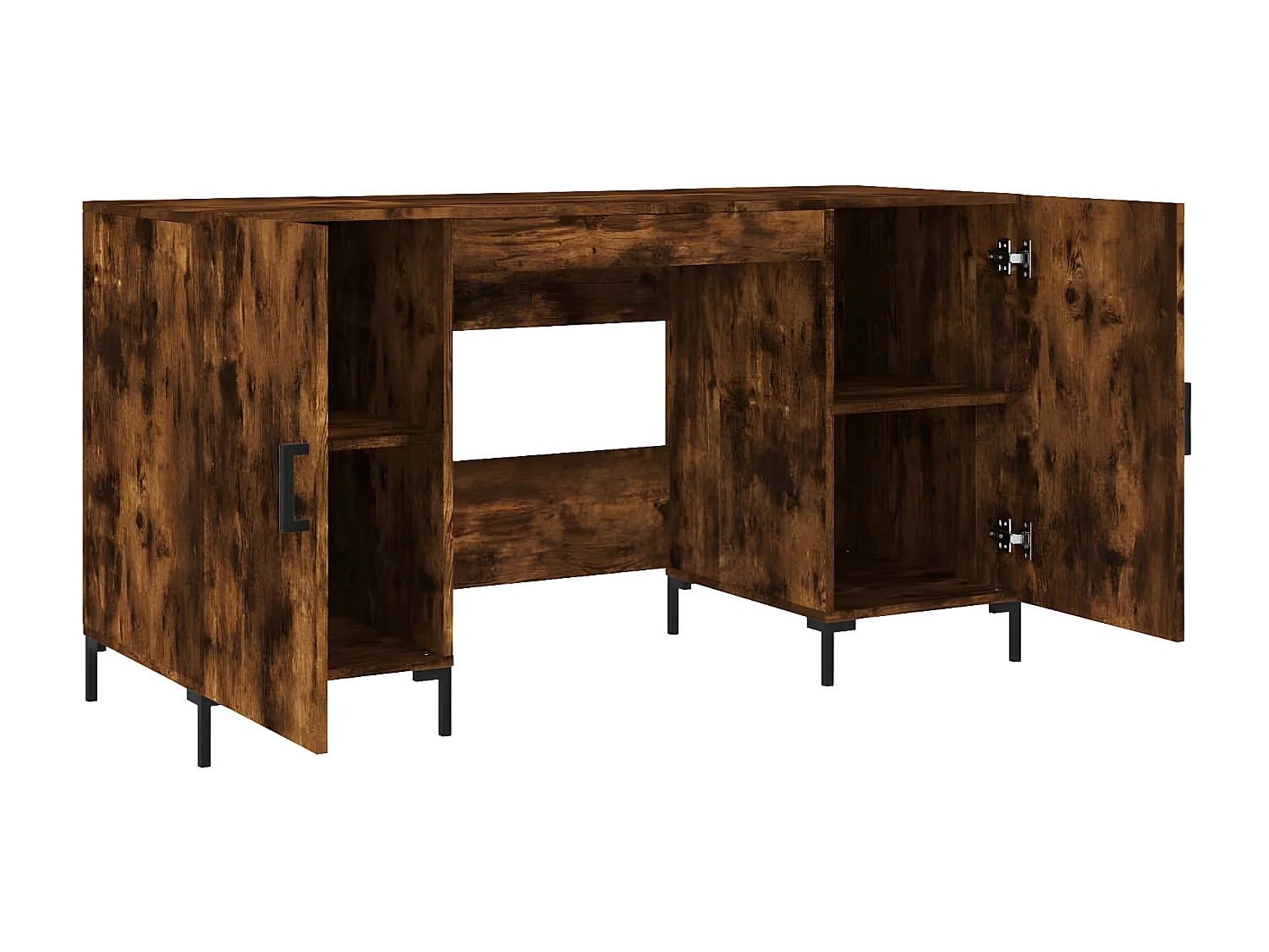 Bureau chêne fumé 140x50x75 cm bois d'ingénierie