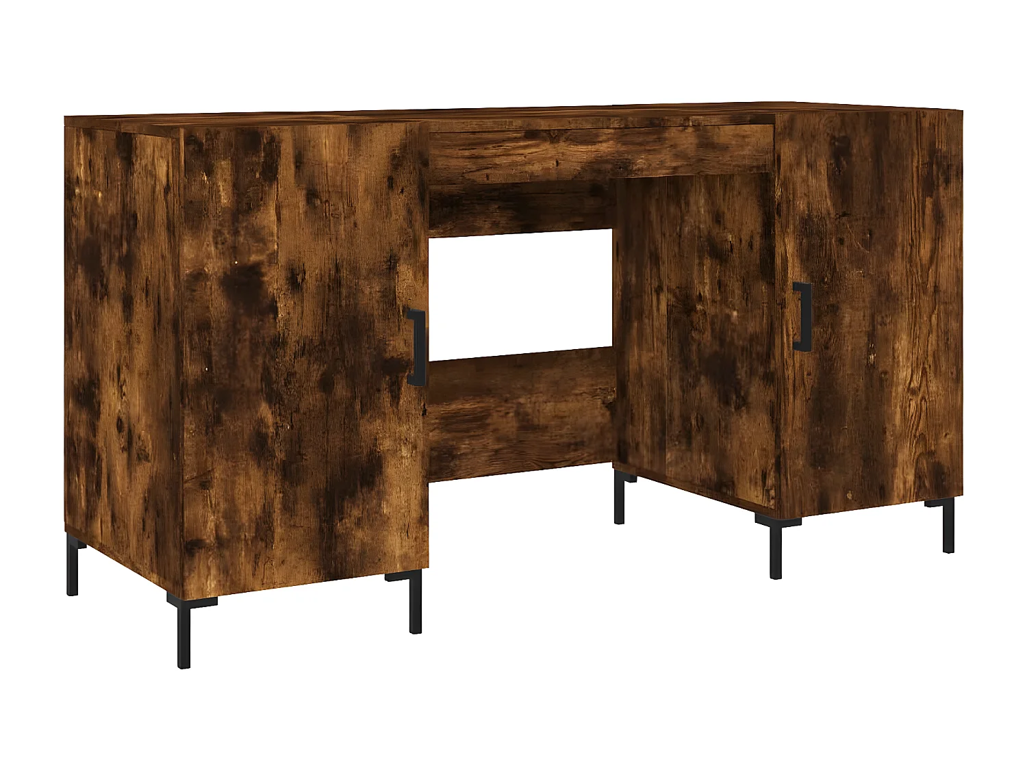 Bureau chêne fumé 140x50x75 cm bois d'ingénierie