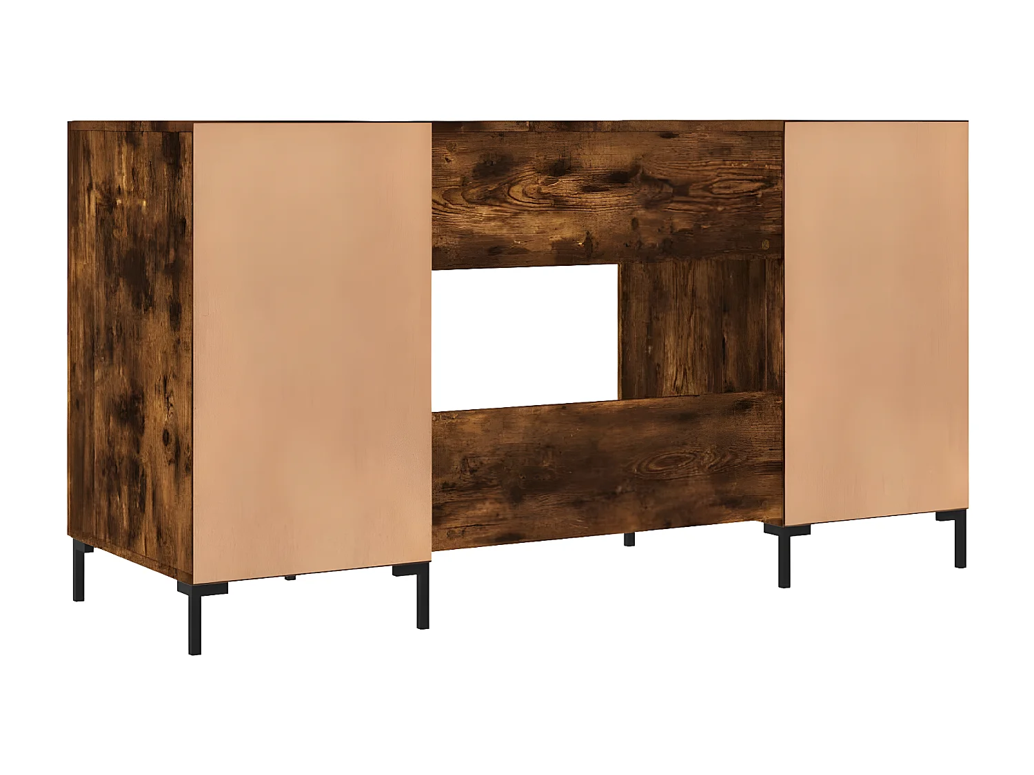 Bureau chêne fumé 140x50x75 cm bois d'ingénierie