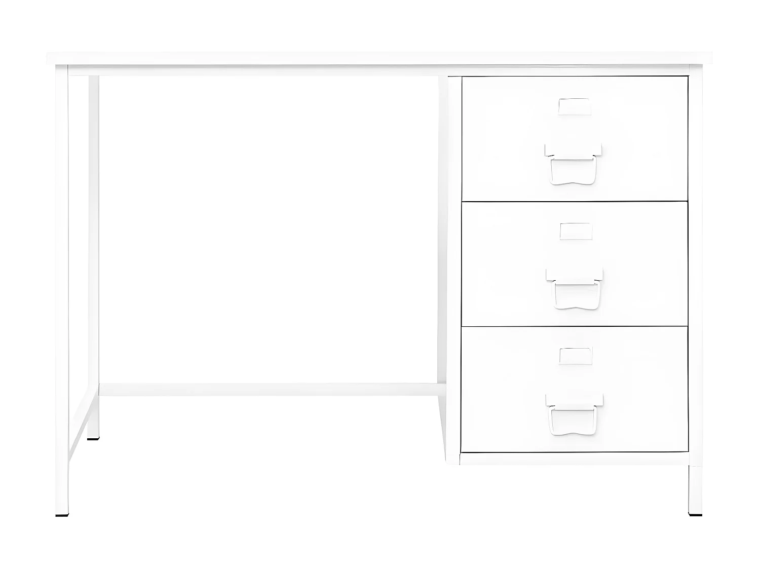 Bureau industrieel met lades 105x52x75 cm staal wit