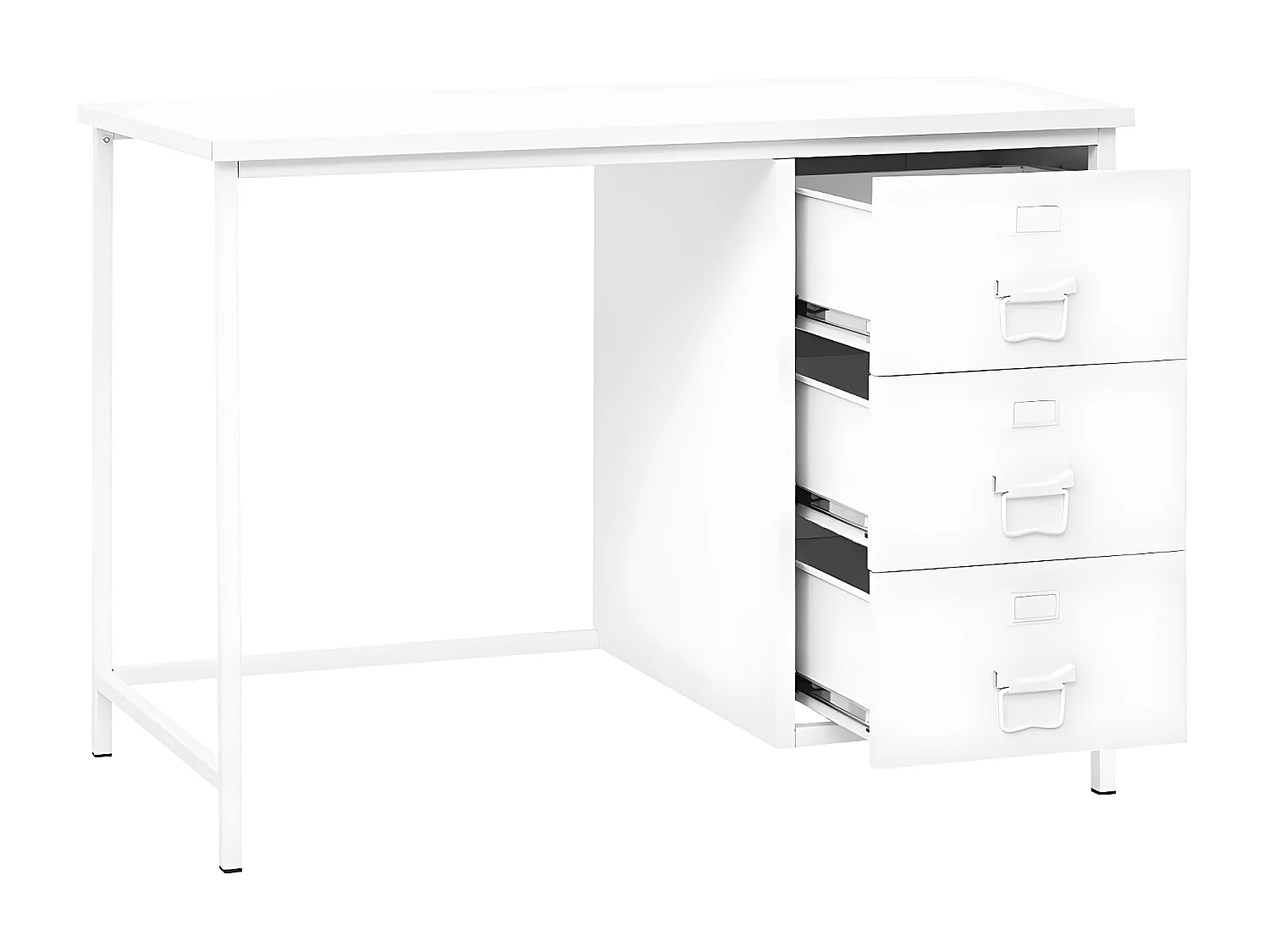 Bureau industrieel met lades 105x52x75 cm staal wit