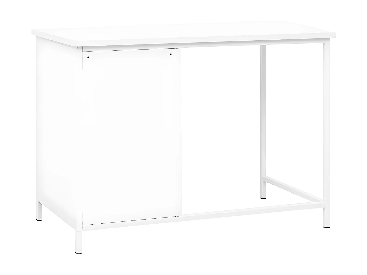 Bureau industriel avec tiroirs Blanc 105x52x75 cm Acier