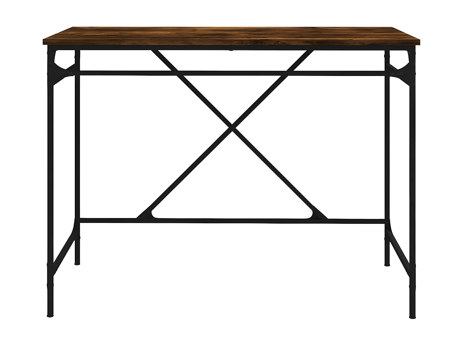 Bureau chêne fumé 100x50x75 cm bois d'ingénierie et fer