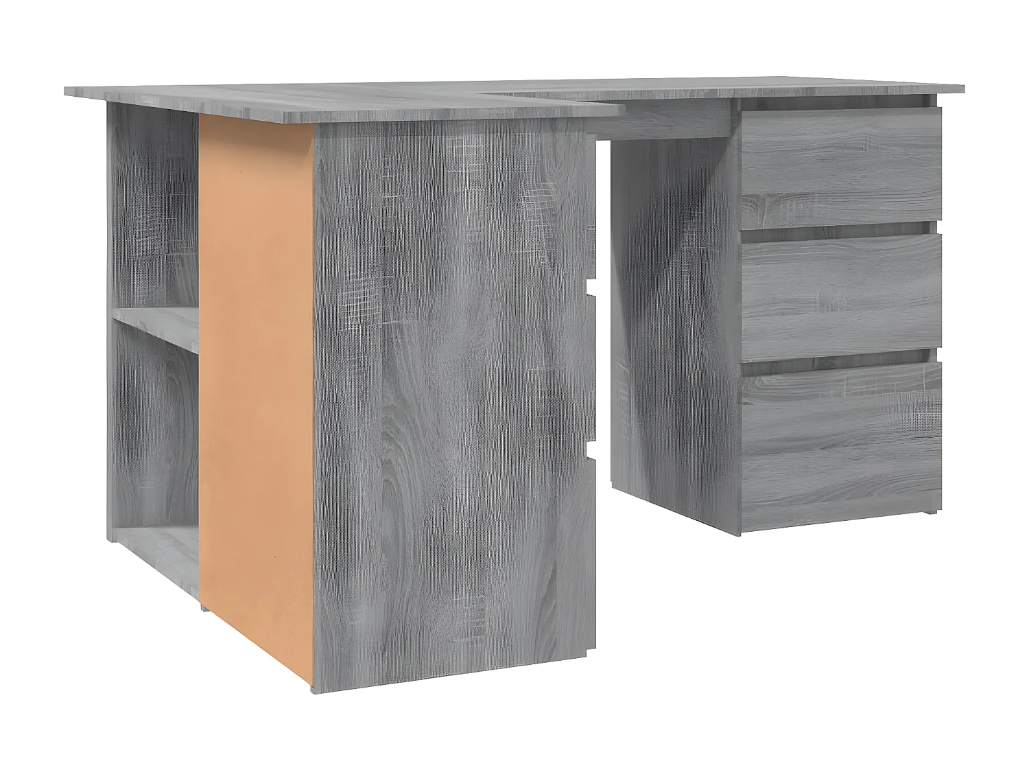 Bureau d'angle Sonoma gris 145x100x76 cm Bois d'ingénierie