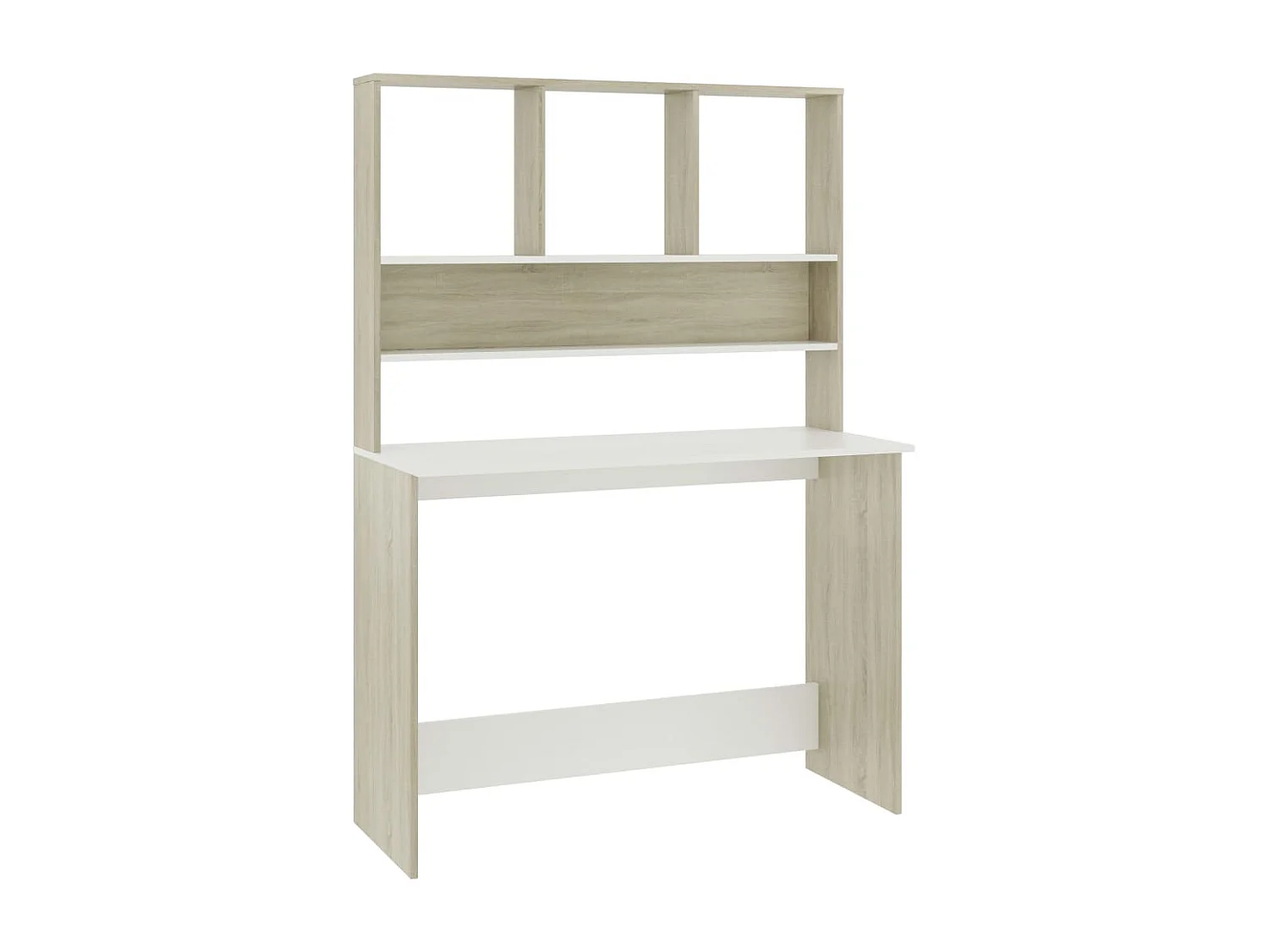 Bureau avec étagères Blanc chêne sonoma 110x45x157 cm Aggloméré