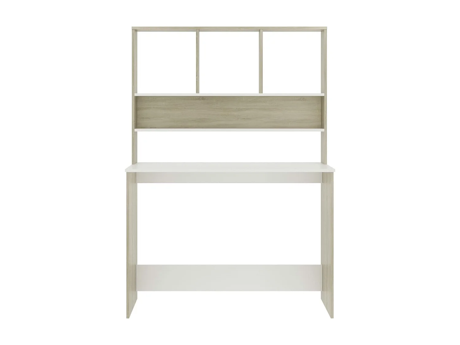 Bureau avec étagères Blanc chêne sonoma 110x45x157 cm Aggloméré