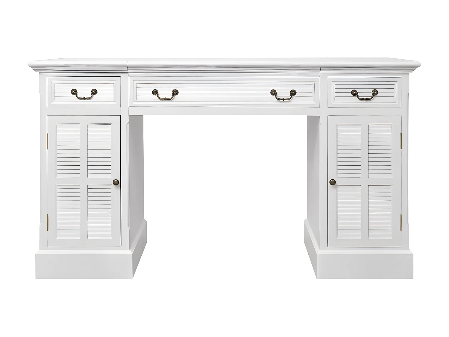 Bureau à double piédestal Blanc 140 x 48 x 80 cm