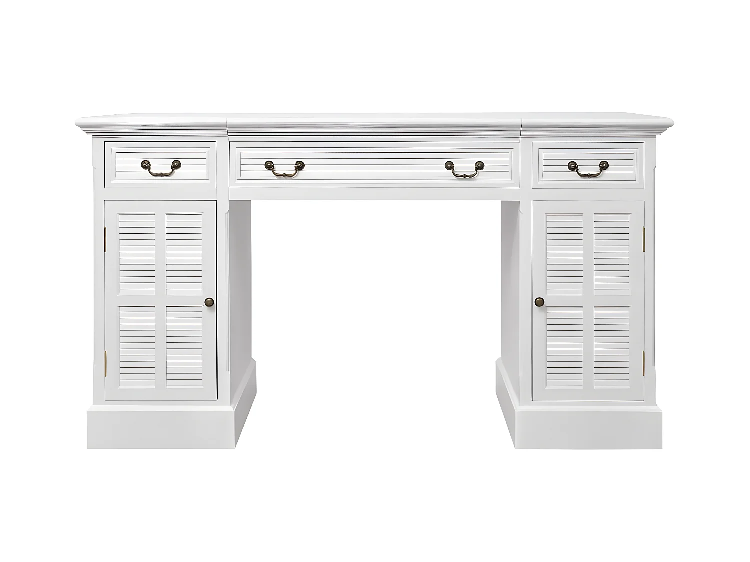 Bureau à double piédestal Blanc 140 x 48 x 80 cm