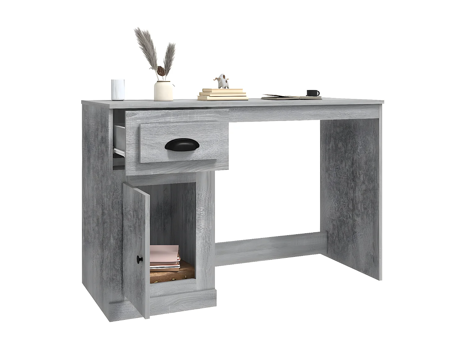 Bureau avec tiroir sonoma gris 115x50x75 cm bois d'ingénierie