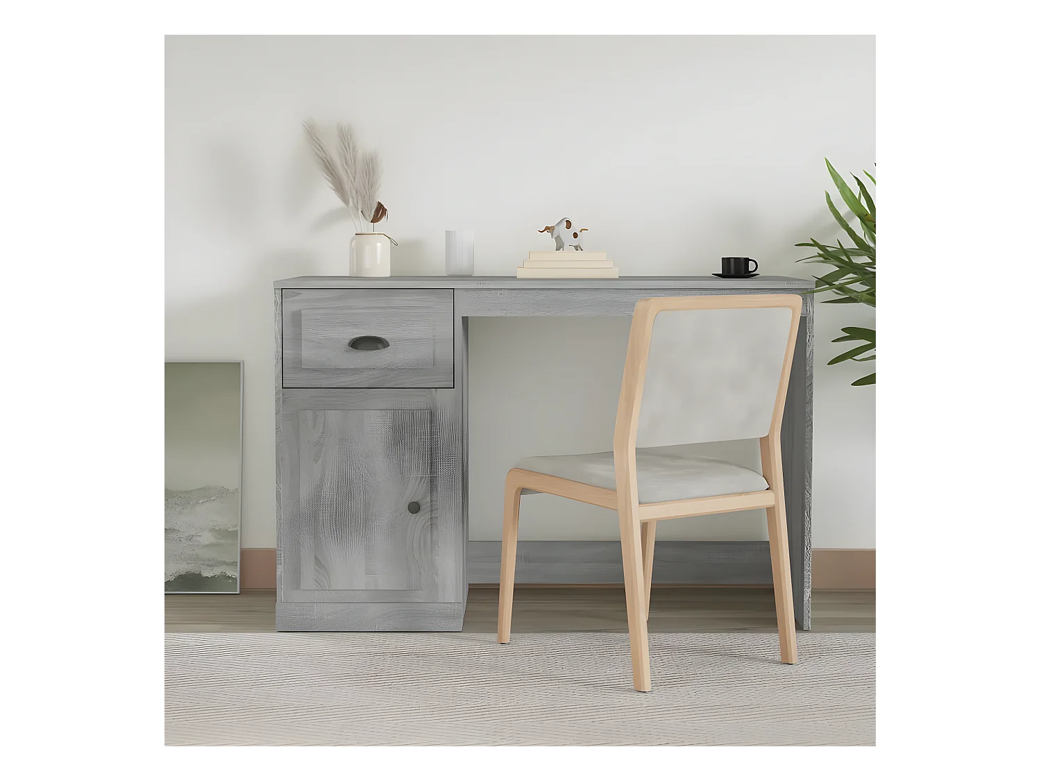 Bureau avec tiroir sonoma gris 115x50x75 cm bois d'ingénierie