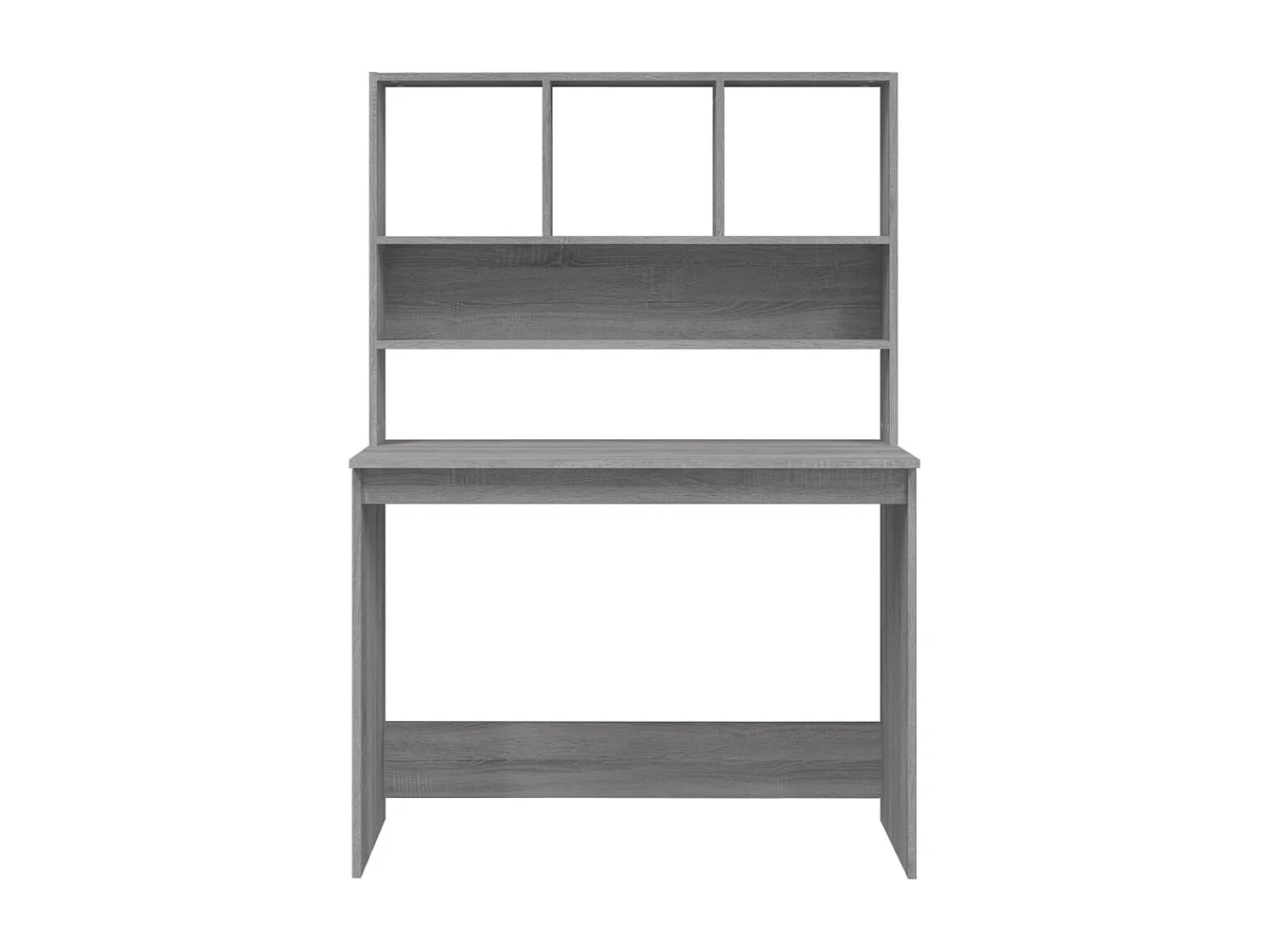Bureau met schappen 102x45x148 cm bewerkt hout grijs sonoma