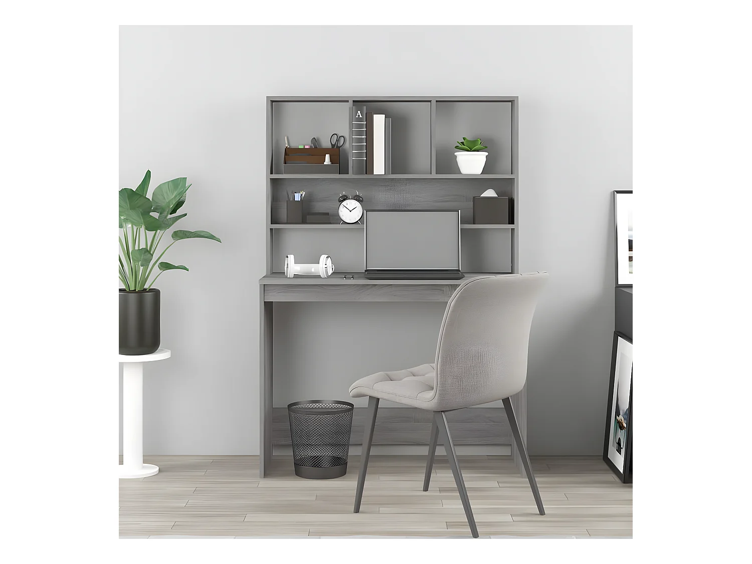 Bureau avec étagères Sonoma gris 102x45x148cm Bois d'ingénierie