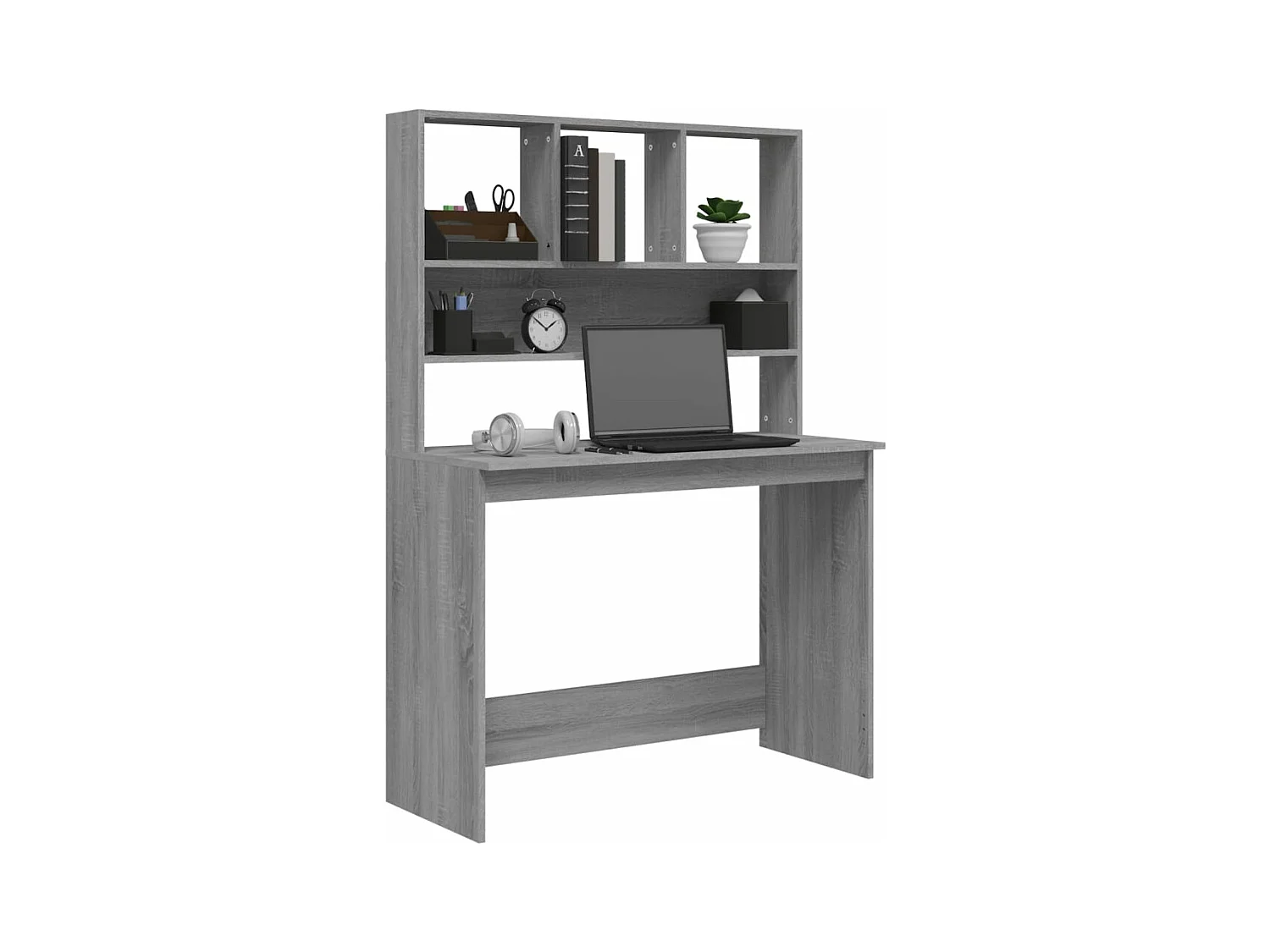 Bureau avec étagères Sonoma gris 102x45x148cm Bois d'ingénierie
