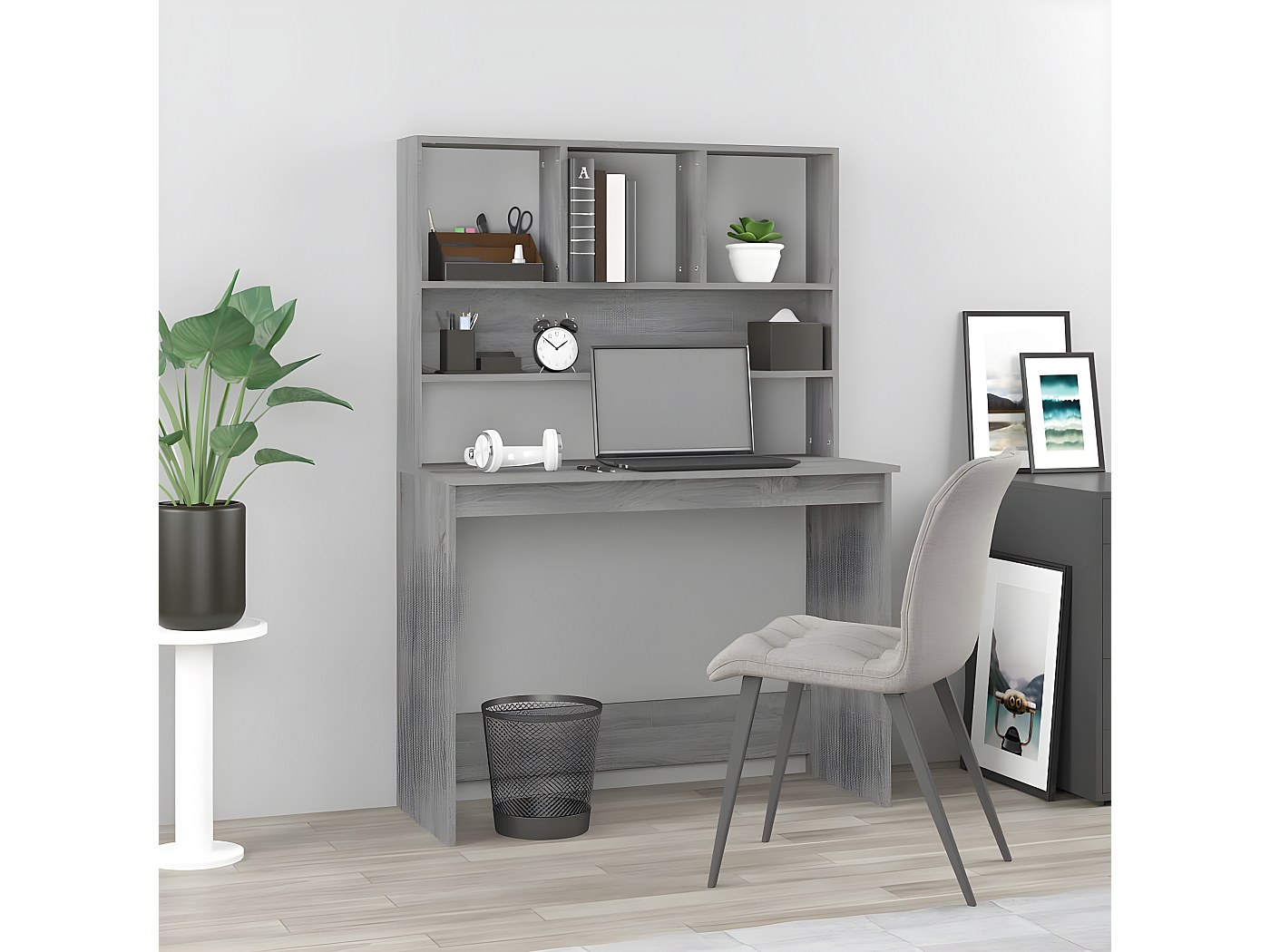 Bureau avec étagères Sonoma gris 102x45x148cm Bois d'ingénierie