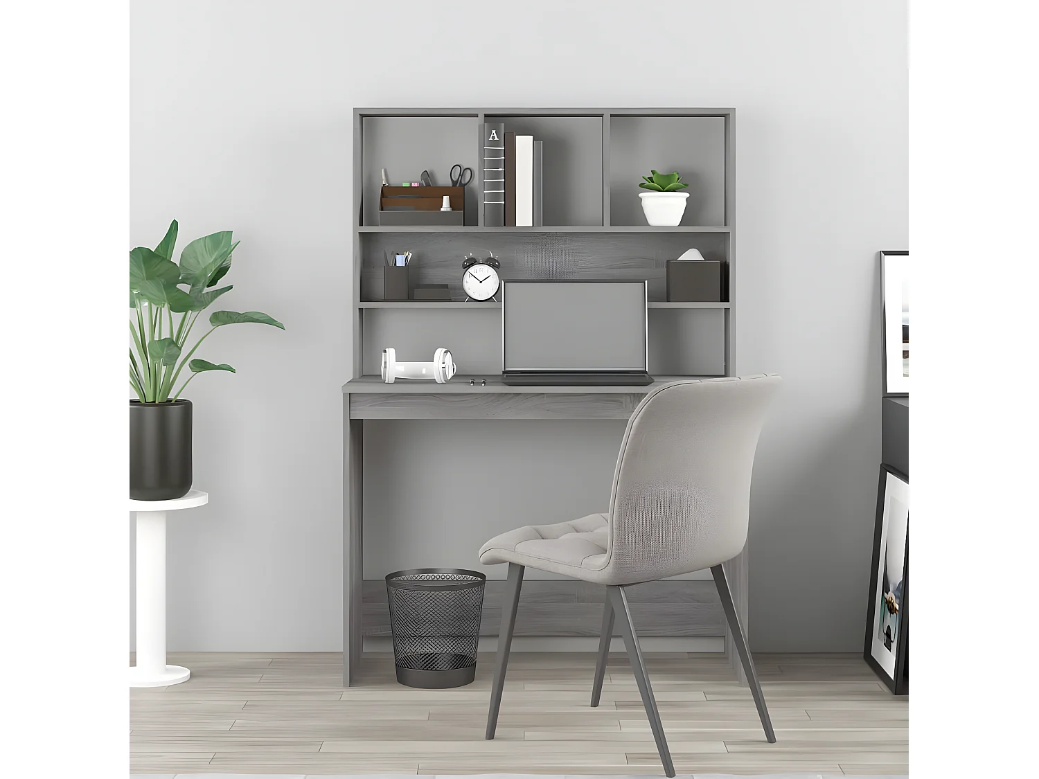 Bureau avec étagères Sonoma gris 102x45x148cm Bois d'ingénierie