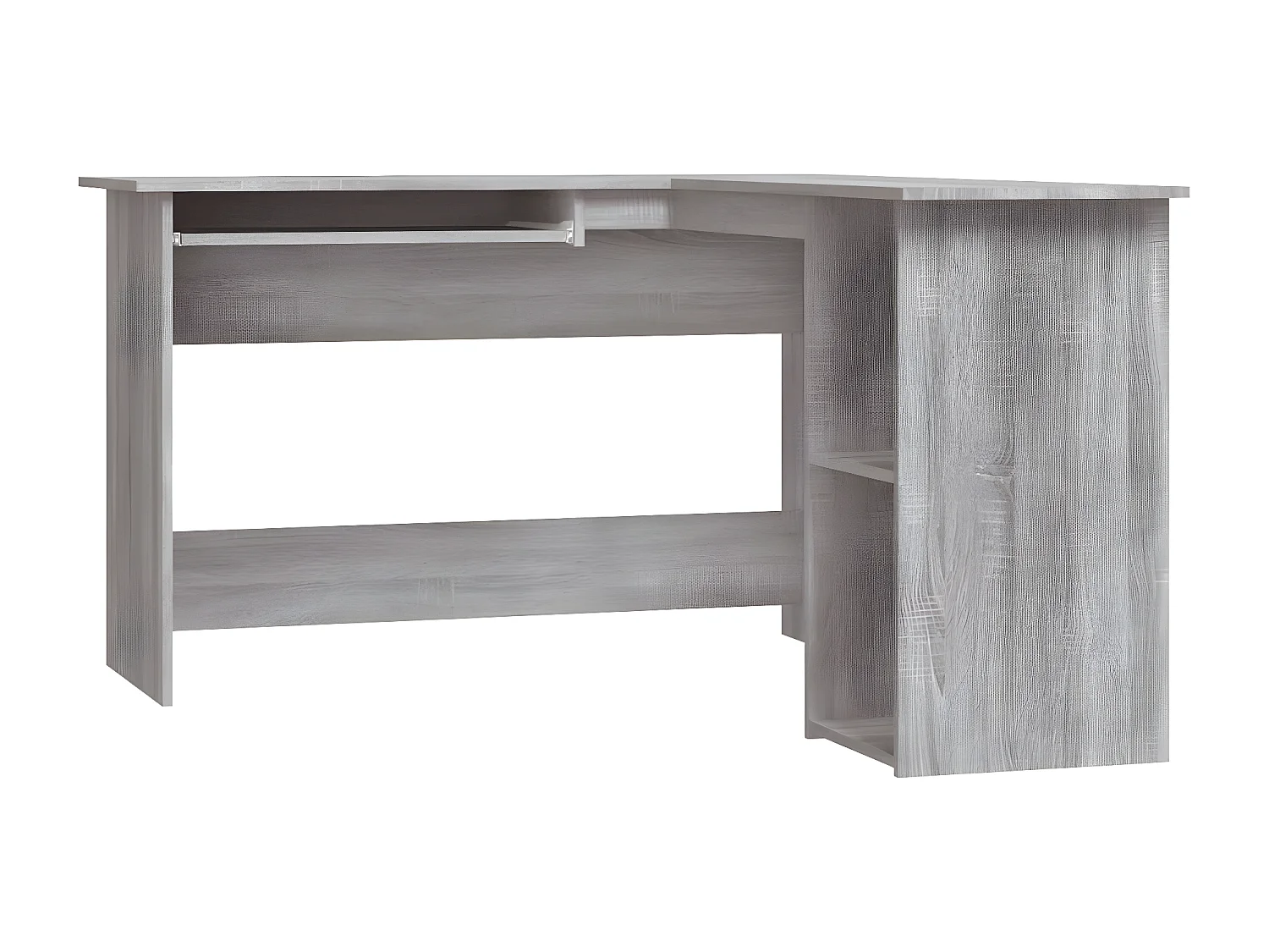 Bureau d'angle sonoma gris 120x140x75 cm bois d'ingénierie