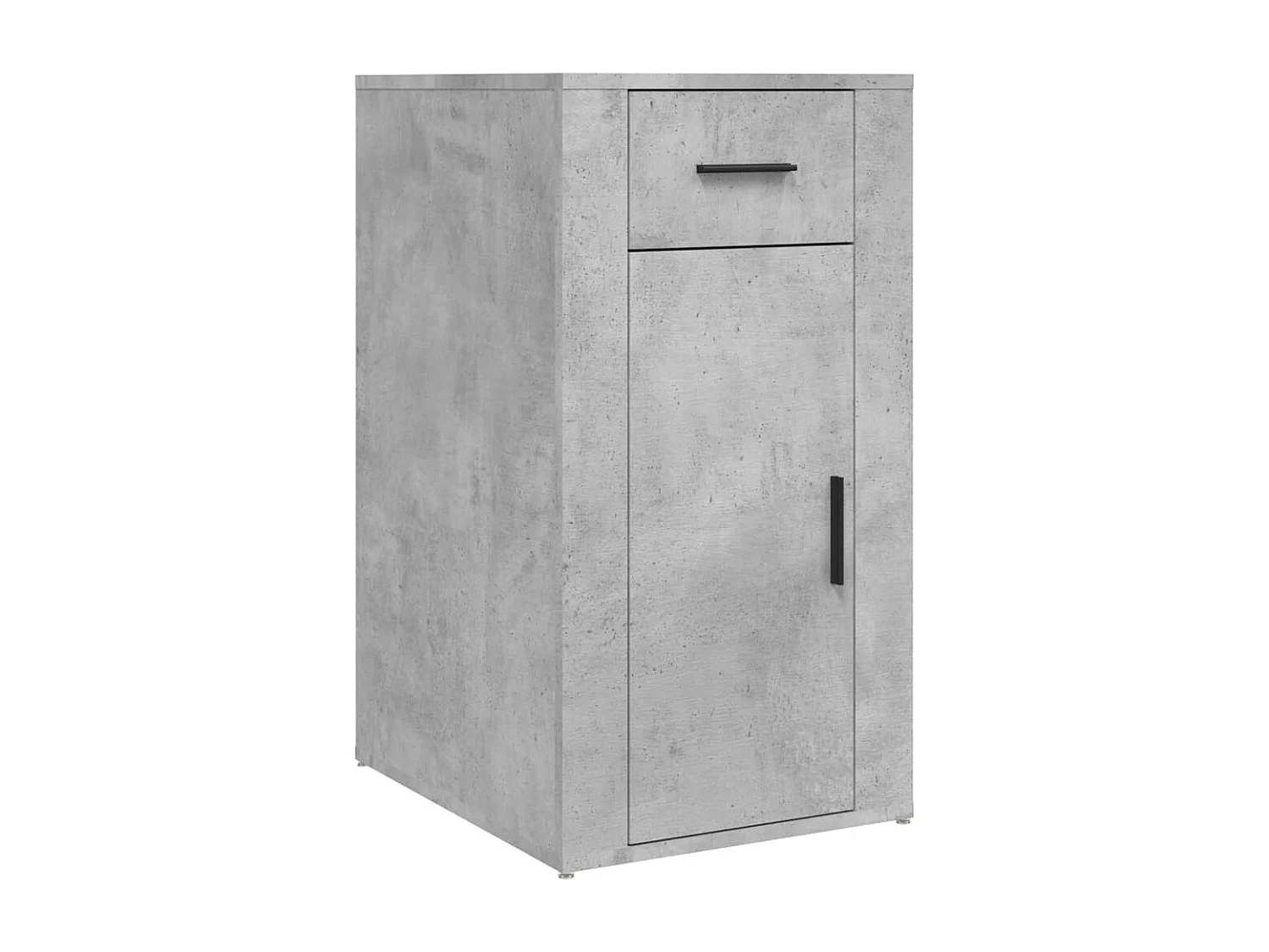 Bureau avec armoire gris béton bois d'ingénierie