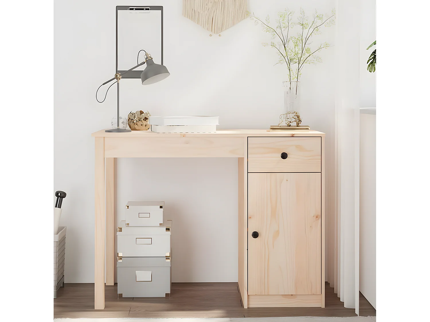 Bureau 100x50x75 cm Bois massif de pin