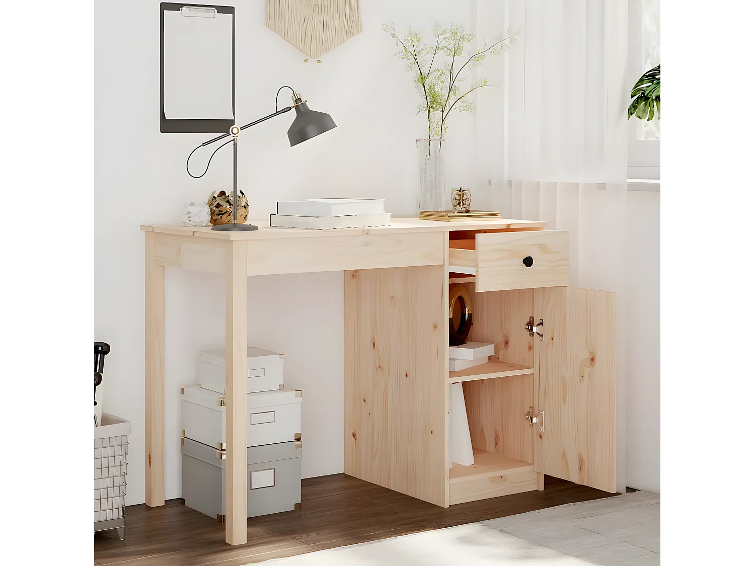 Bureau 100x50x75 cm Bois massif de pin