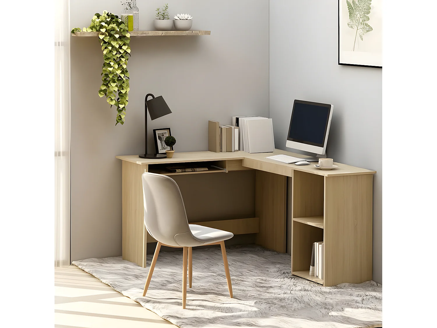 Bureau d'angle forme de L Chêne sonoma 120x140x75 cm Aggloméré