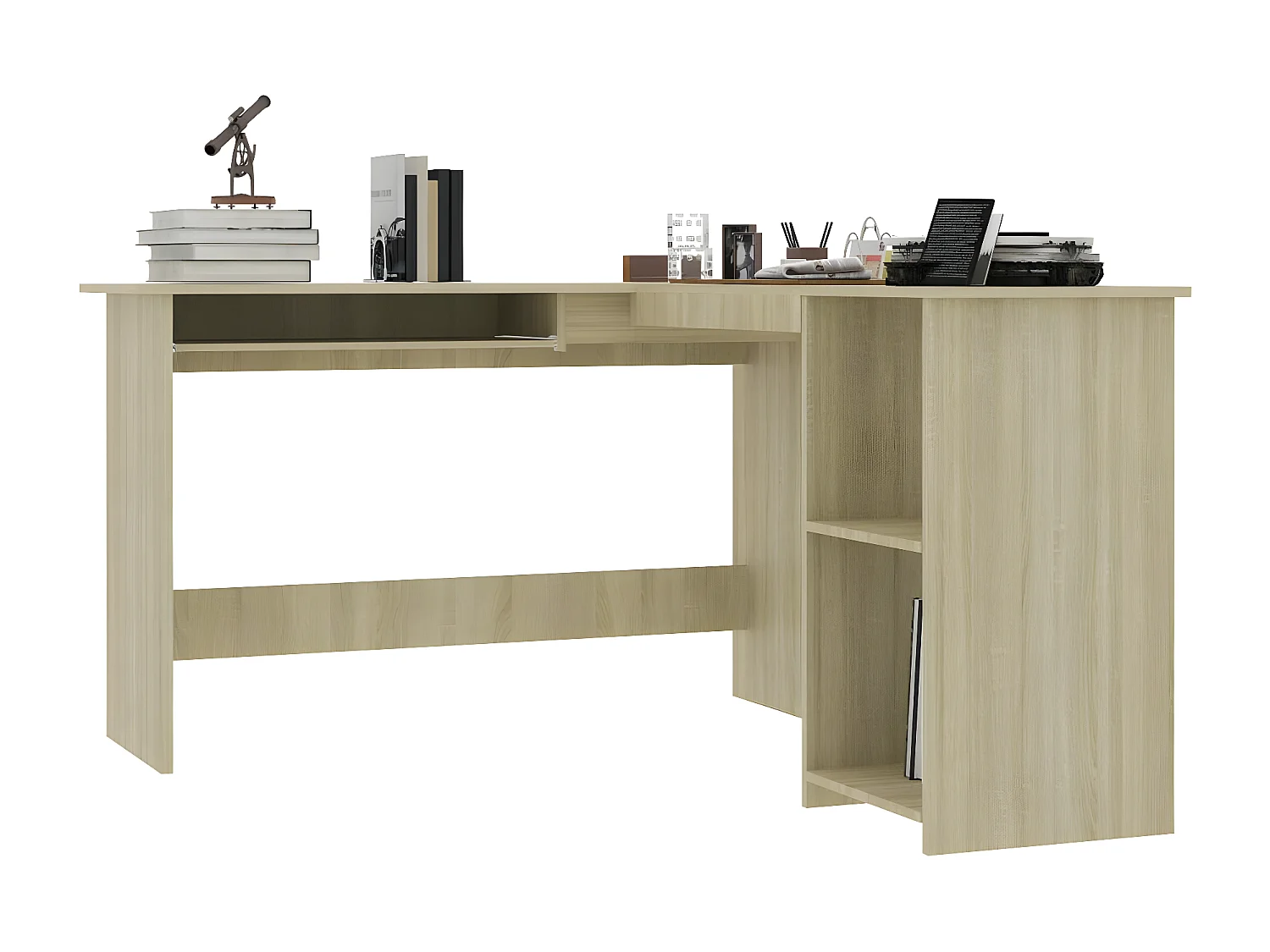 Bureau d'angle forme de L Chêne sonoma 120x140x75 cm Aggloméré