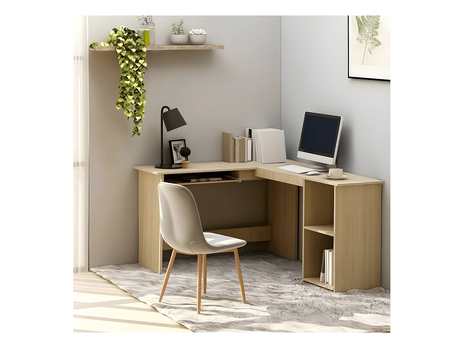 Bureau d'angle forme de L Chêne sonoma 120x140x75 cm Aggloméré