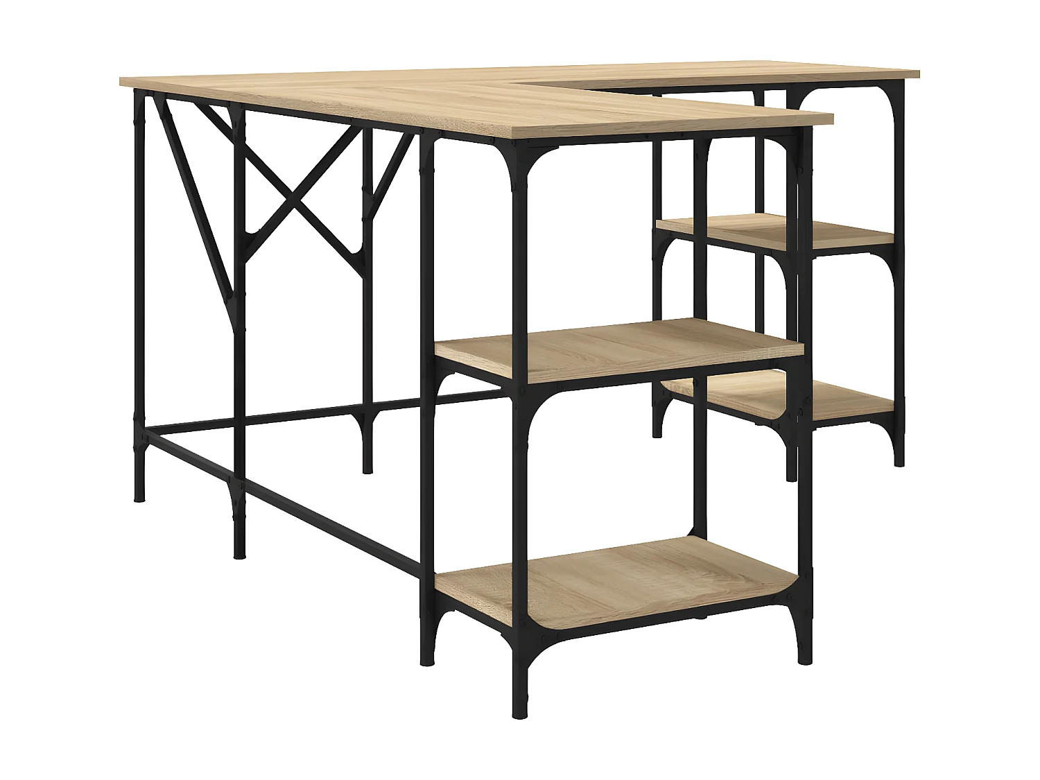 Bureau chêne sonoma 139x139x75 cm bois d'ingénierie