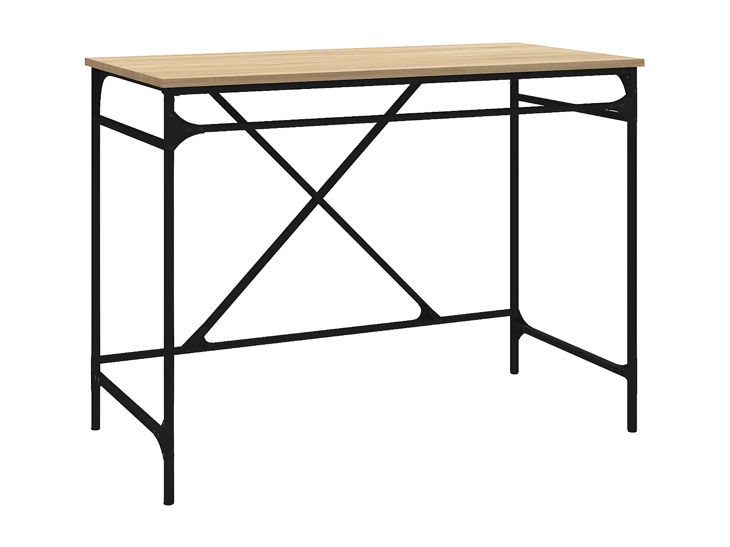 Bureau chêne sonoma 100x50x75 cm bois d'ingénierie et fer