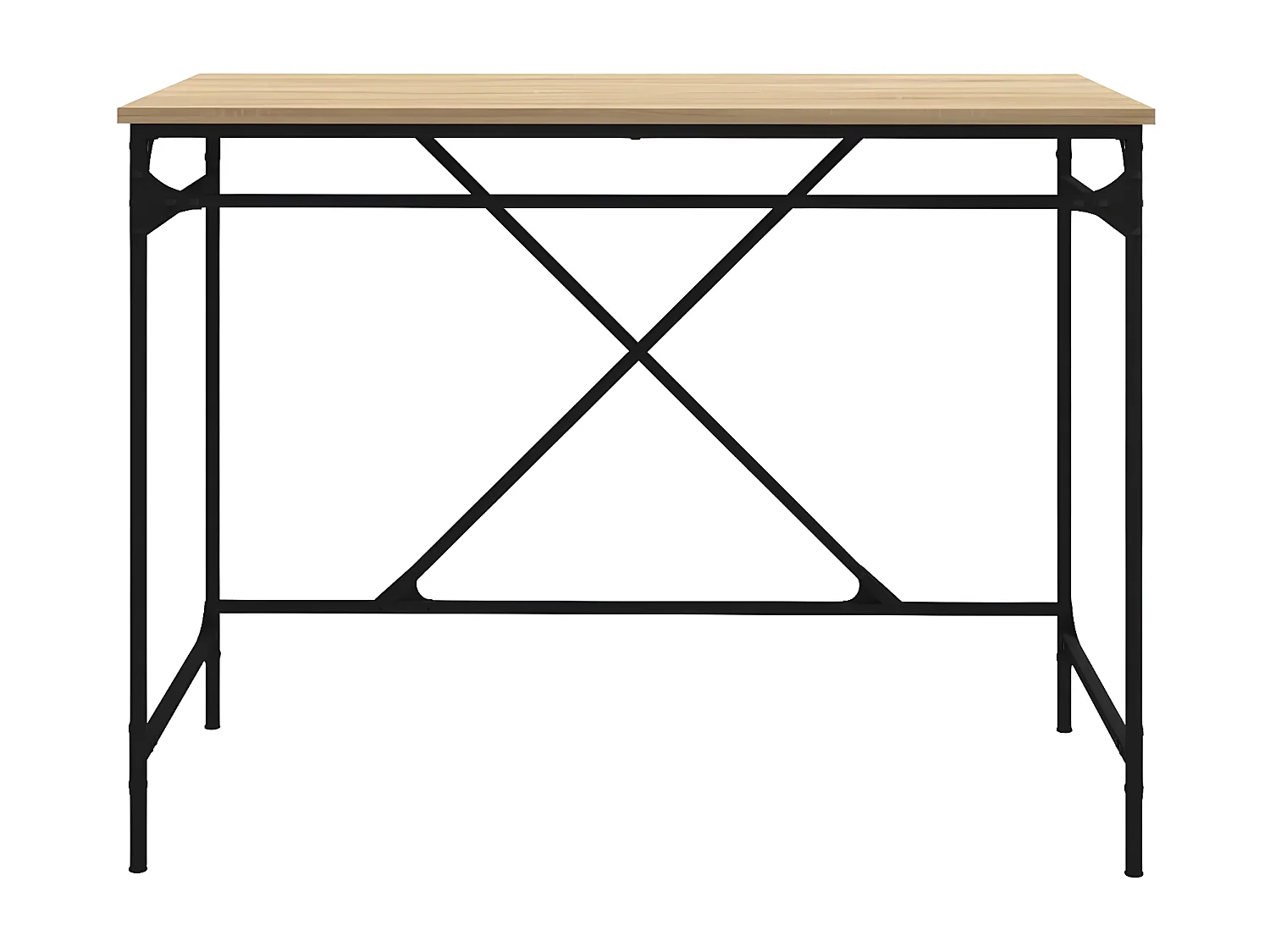 Bureau chêne sonoma 100x50x75 cm bois d'ingénierie et fer