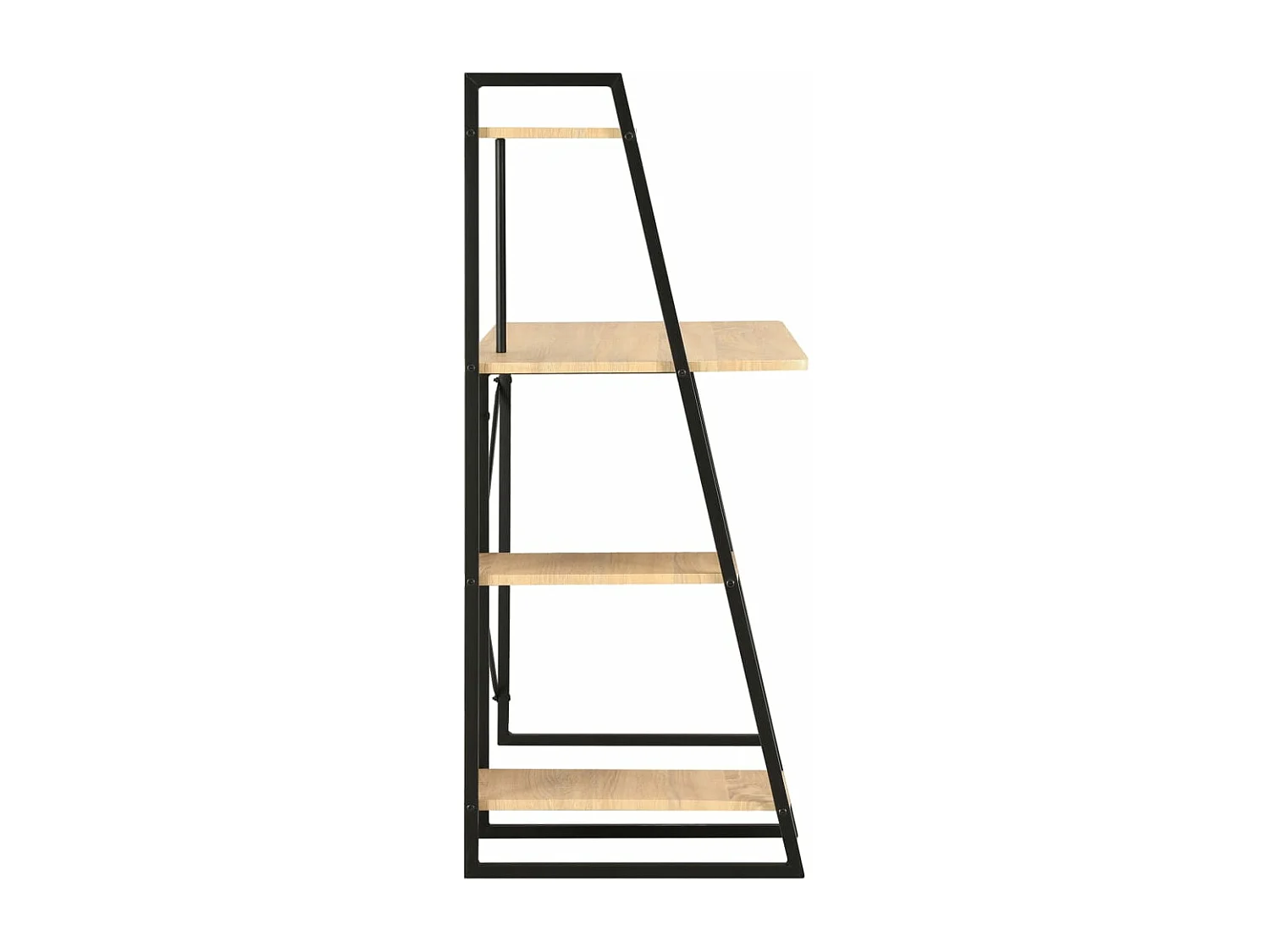 Bureau avec étagère Noir et chêne 102x50x117 cm