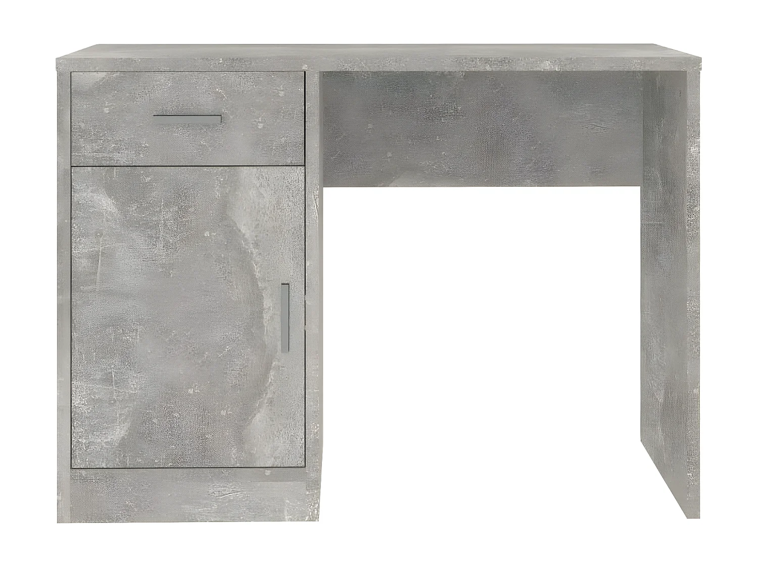 Bureau avec tiroir et armoire Gris béton 100x40x73 cm