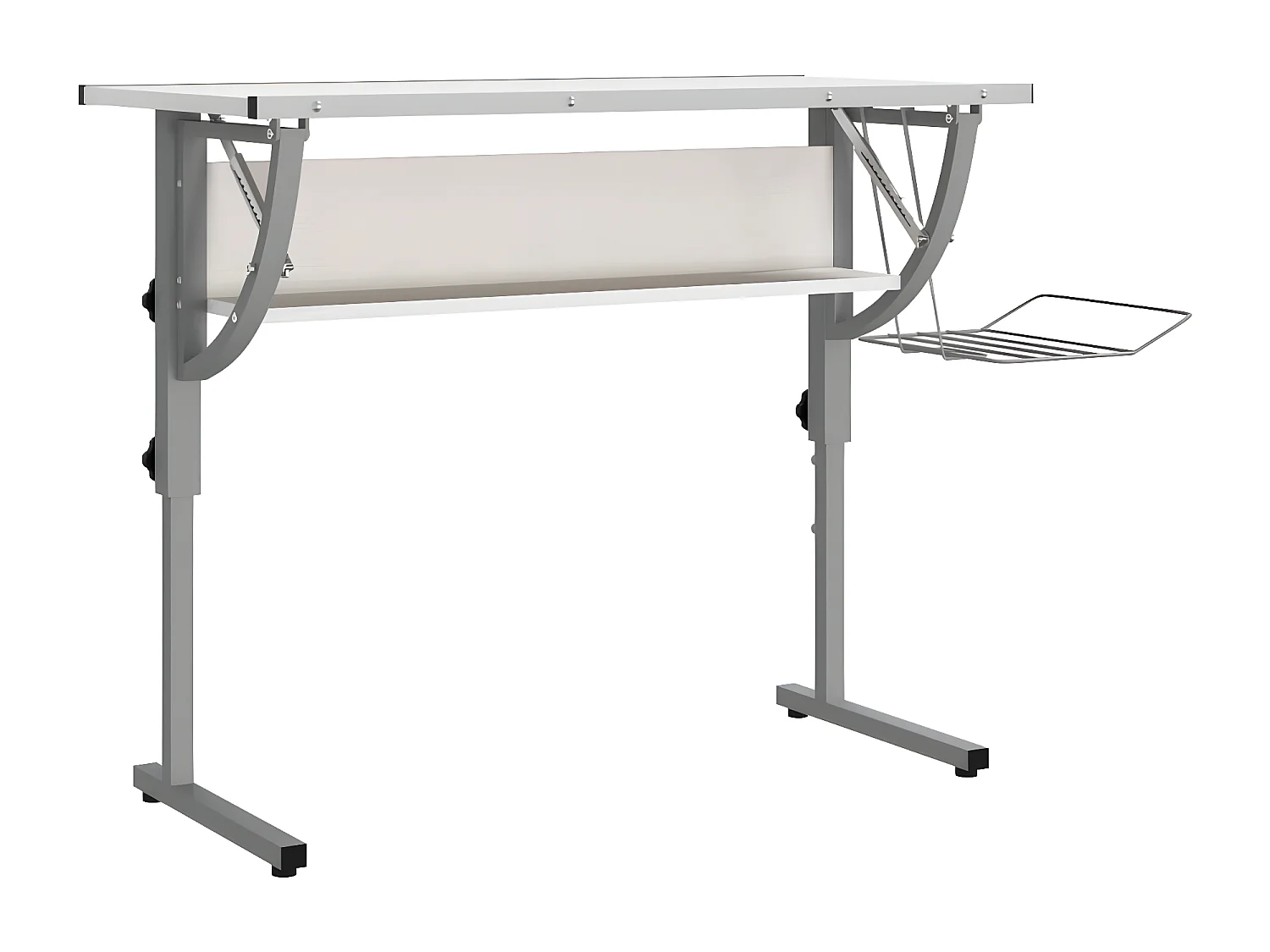 Bureau d'artisanat blanc et gris 110x53x(58-87) cm