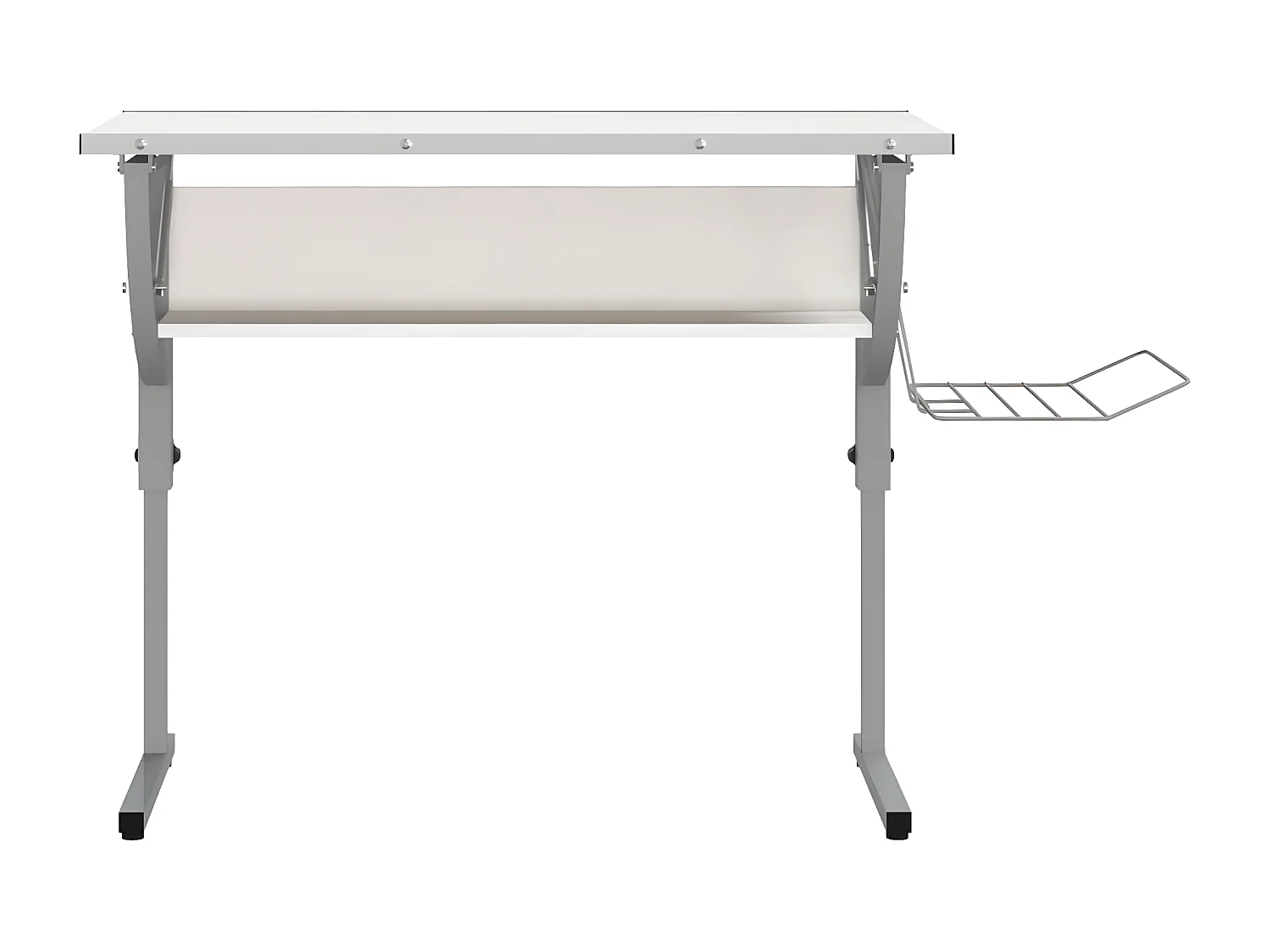 Bureau d'artisanat blanc et gris 110x53x(58-87) cm