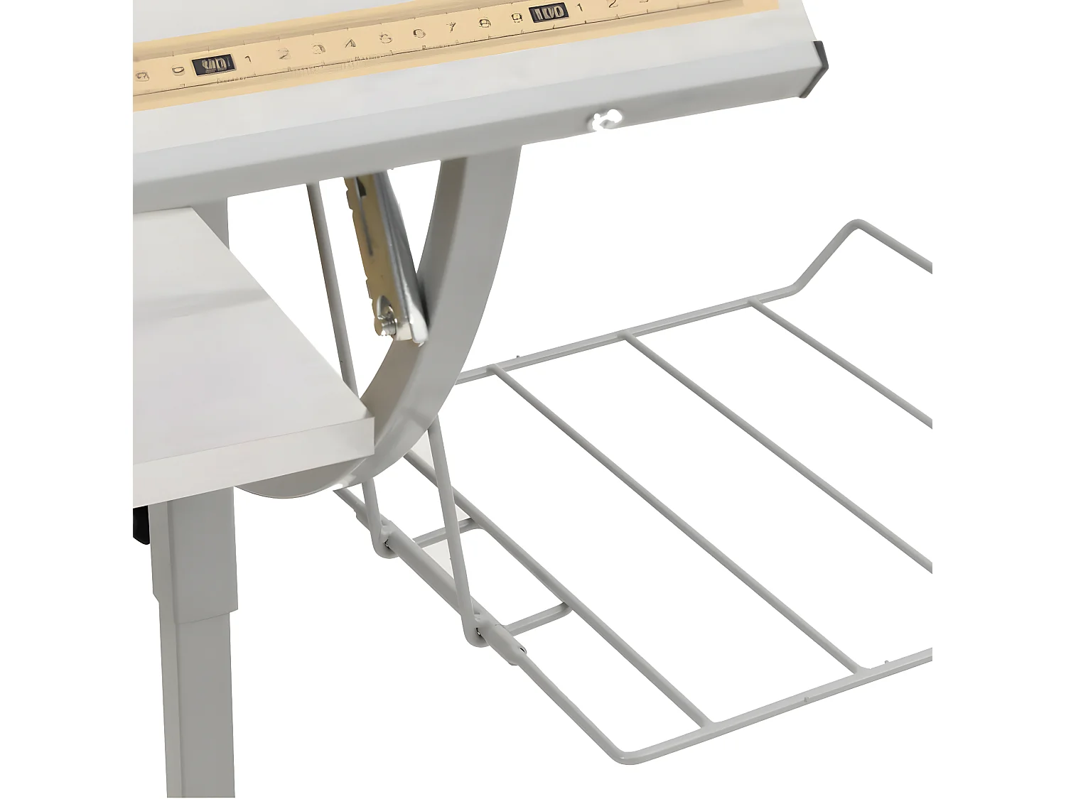 Bureau d'artisanat blanc et gris 110x53x(58-87) cm