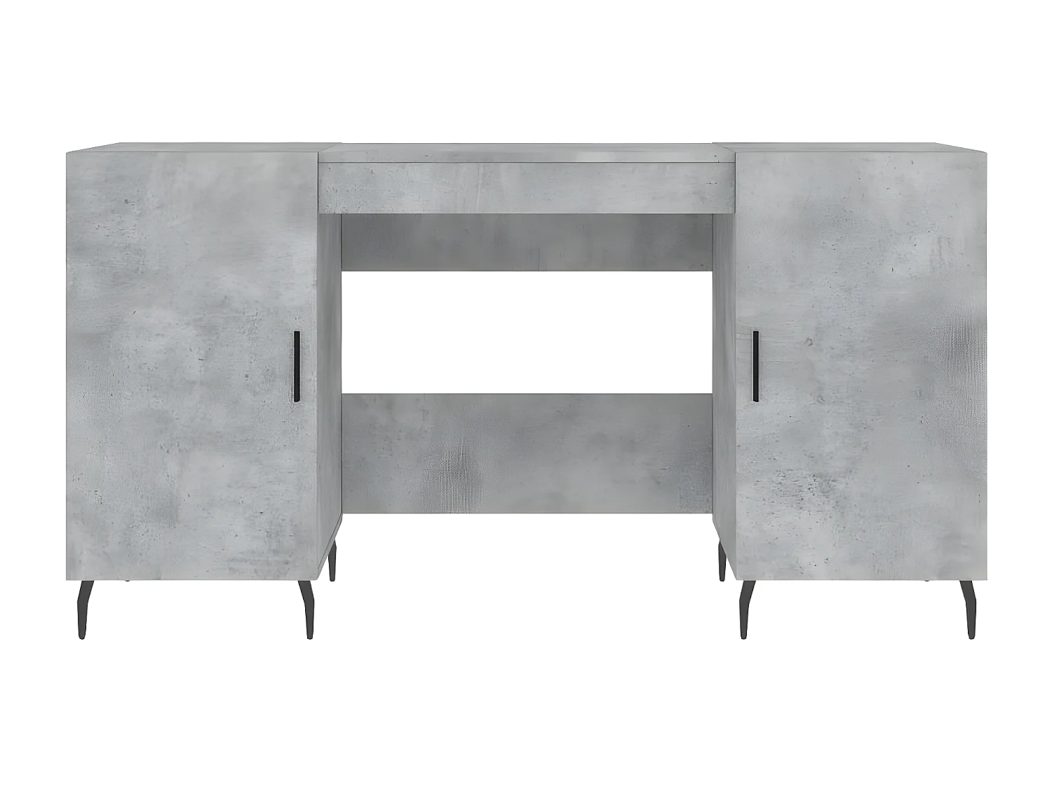 Bureau gris béton 140x50x75 cm bois d'ingénierie