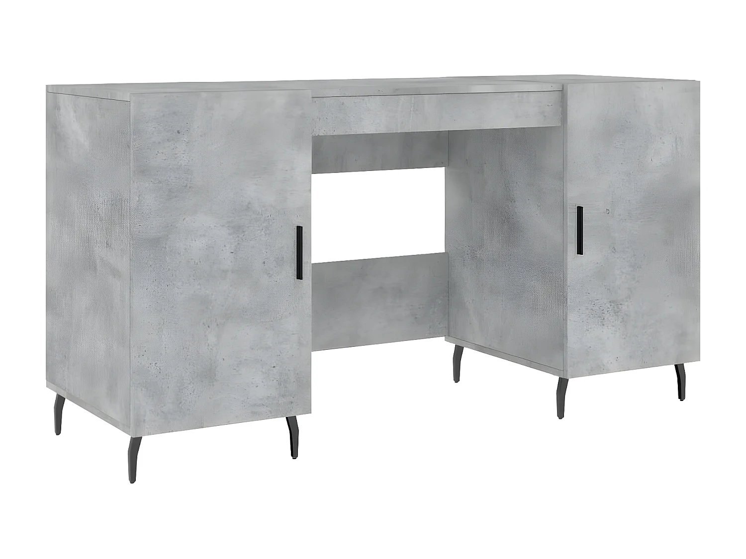 Bureau gris béton 140x50x75 cm bois d'ingénierie