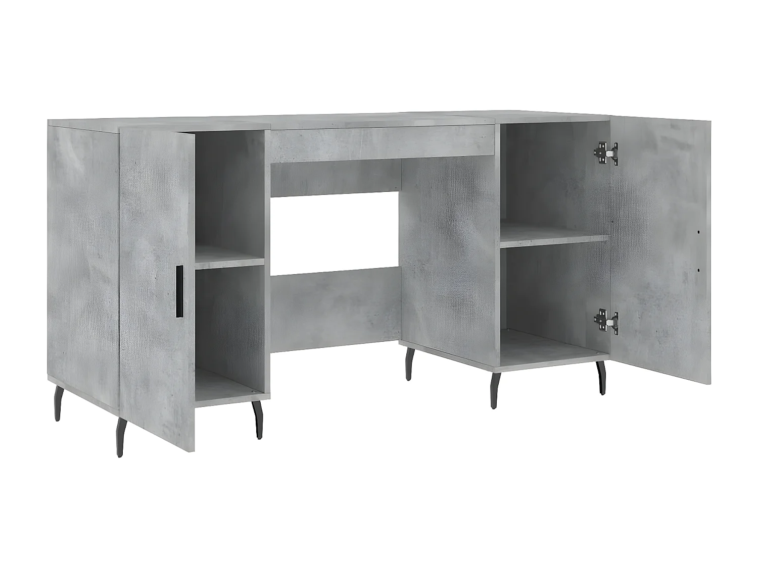 Bureau gris béton 140x50x75 cm bois d'ingénierie