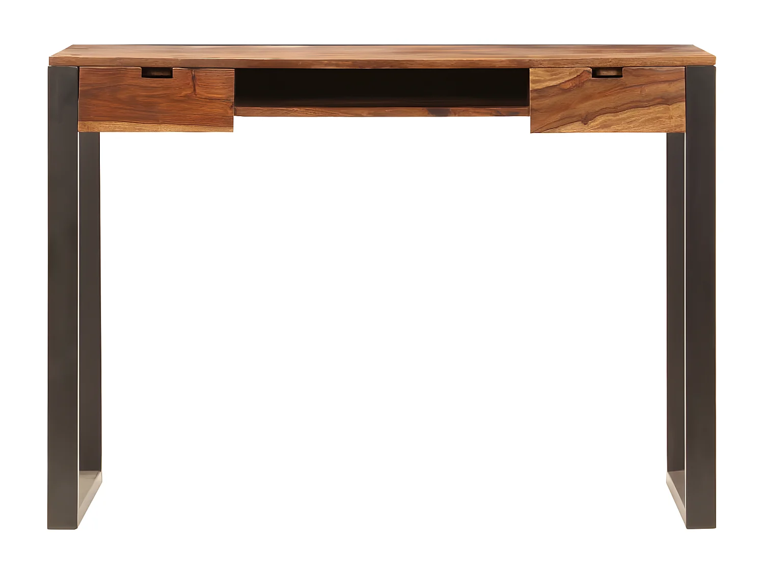 Bureau 110x55x78 cm Bois solide de Sesham Acier