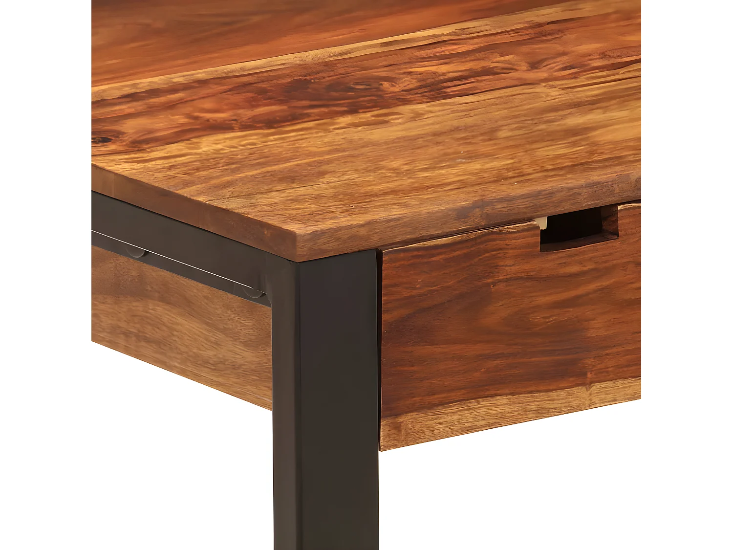 Bureau 110x55x78 cm Bois solide de Sesham Acier
