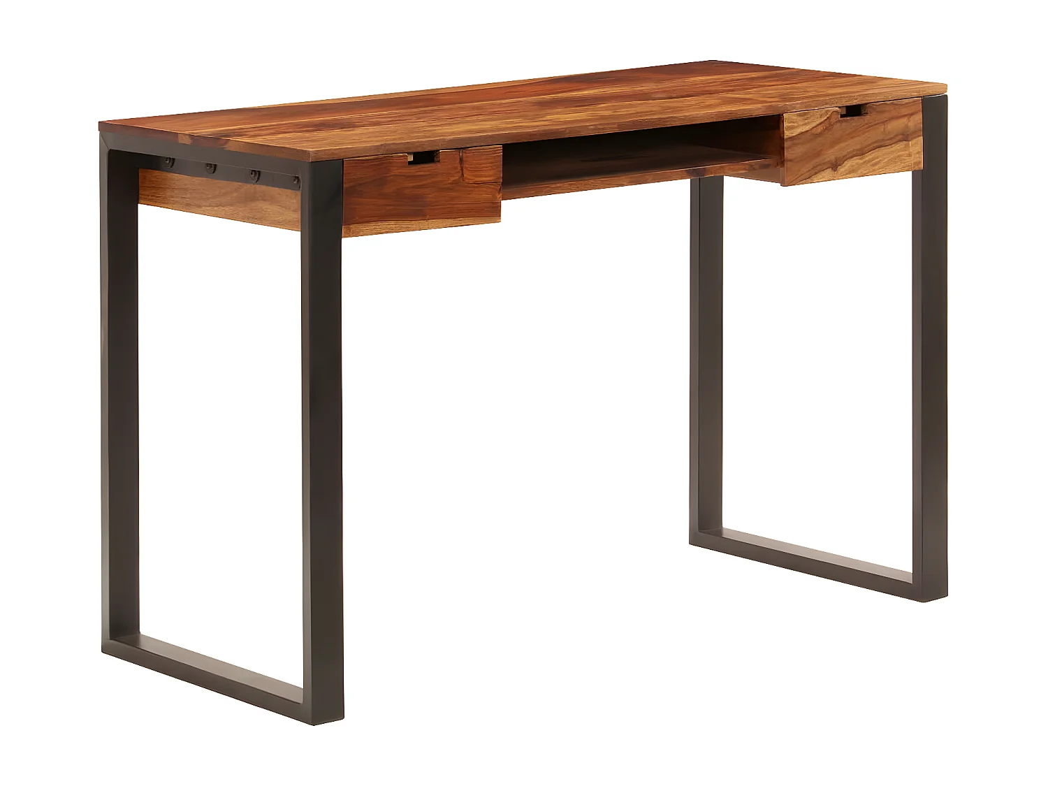 Bureau 110x55x78 cm Bois solide de Sesham Acier