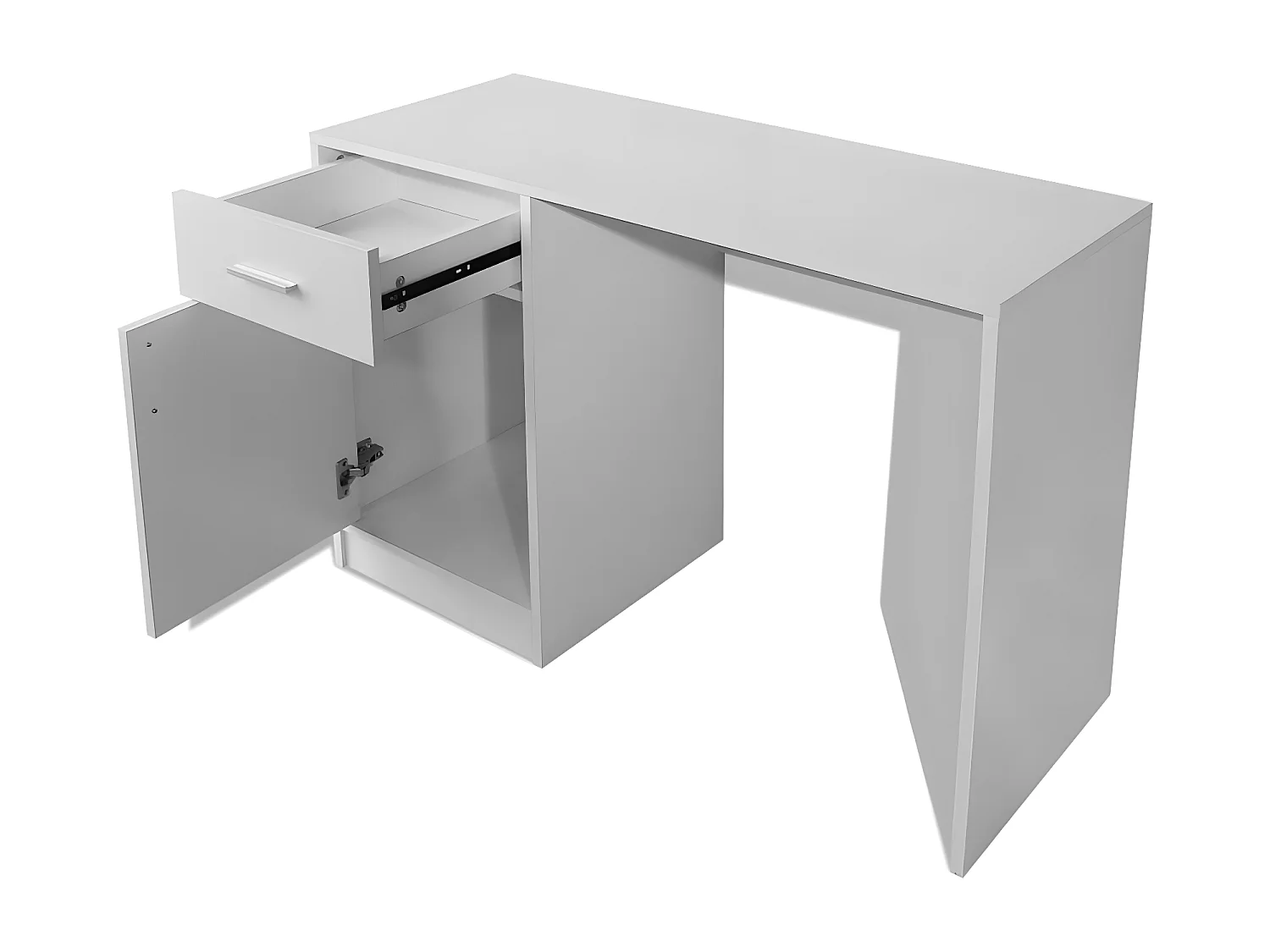 Bureau avec tiroir et placard 100x40x73 cm Blanc