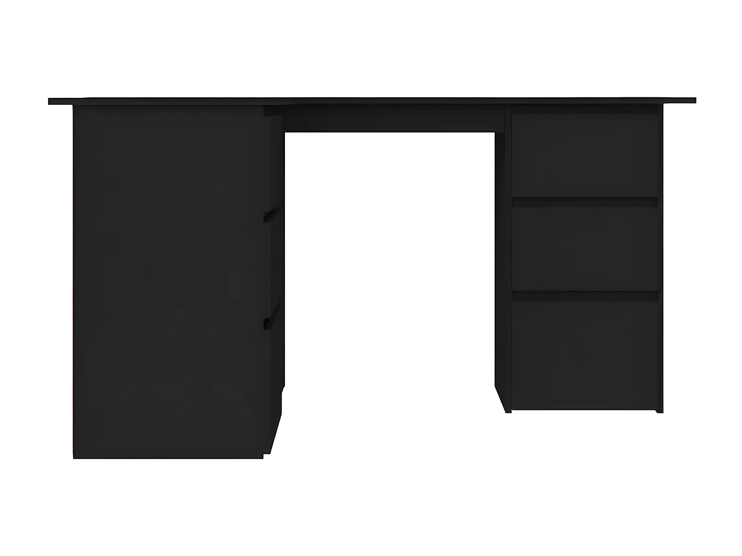 Bureau d'angle Noir 145x100x76 cm Aggloméré